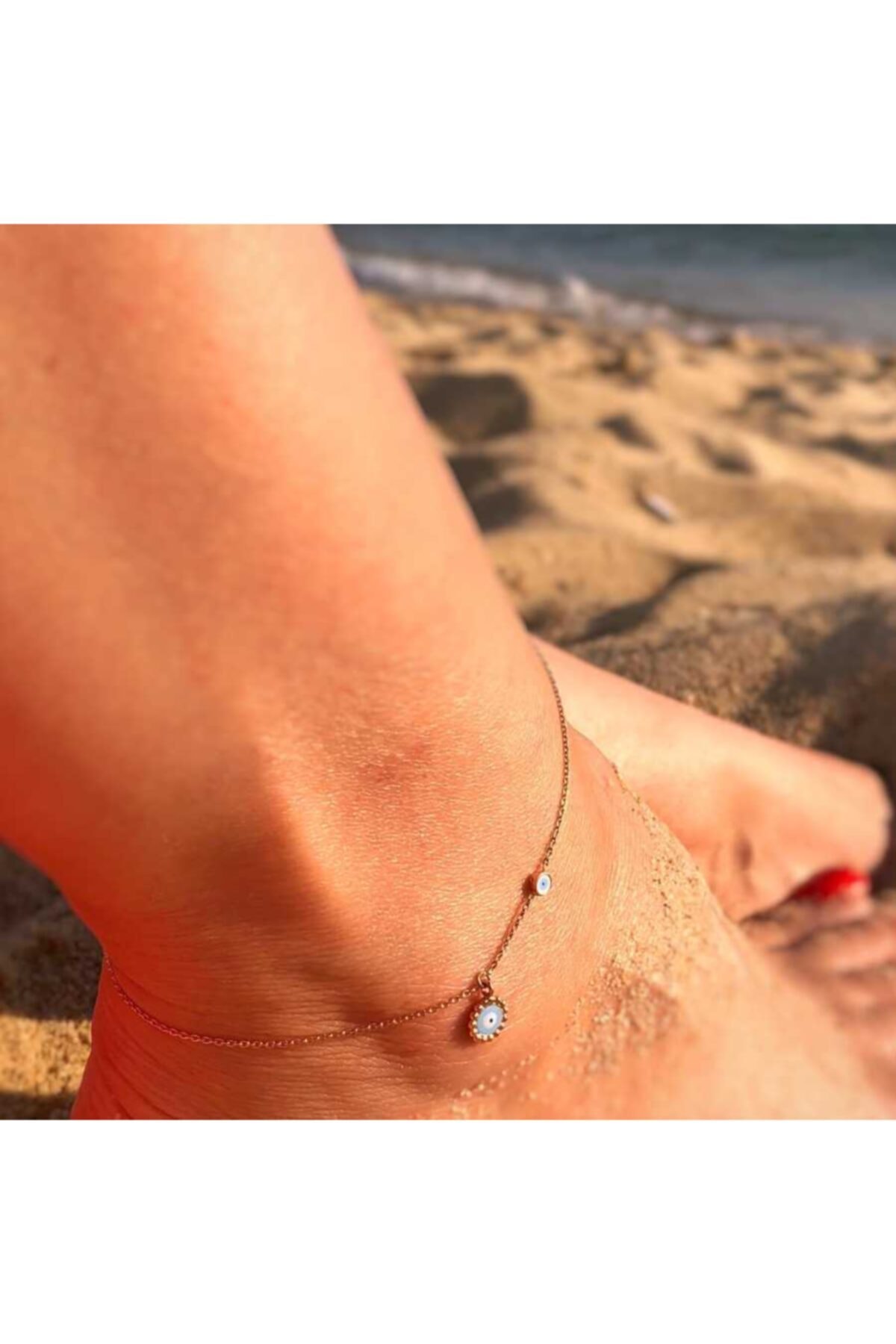 Çağdaş Kuyumculuk Mavi Nazarlı Halhal