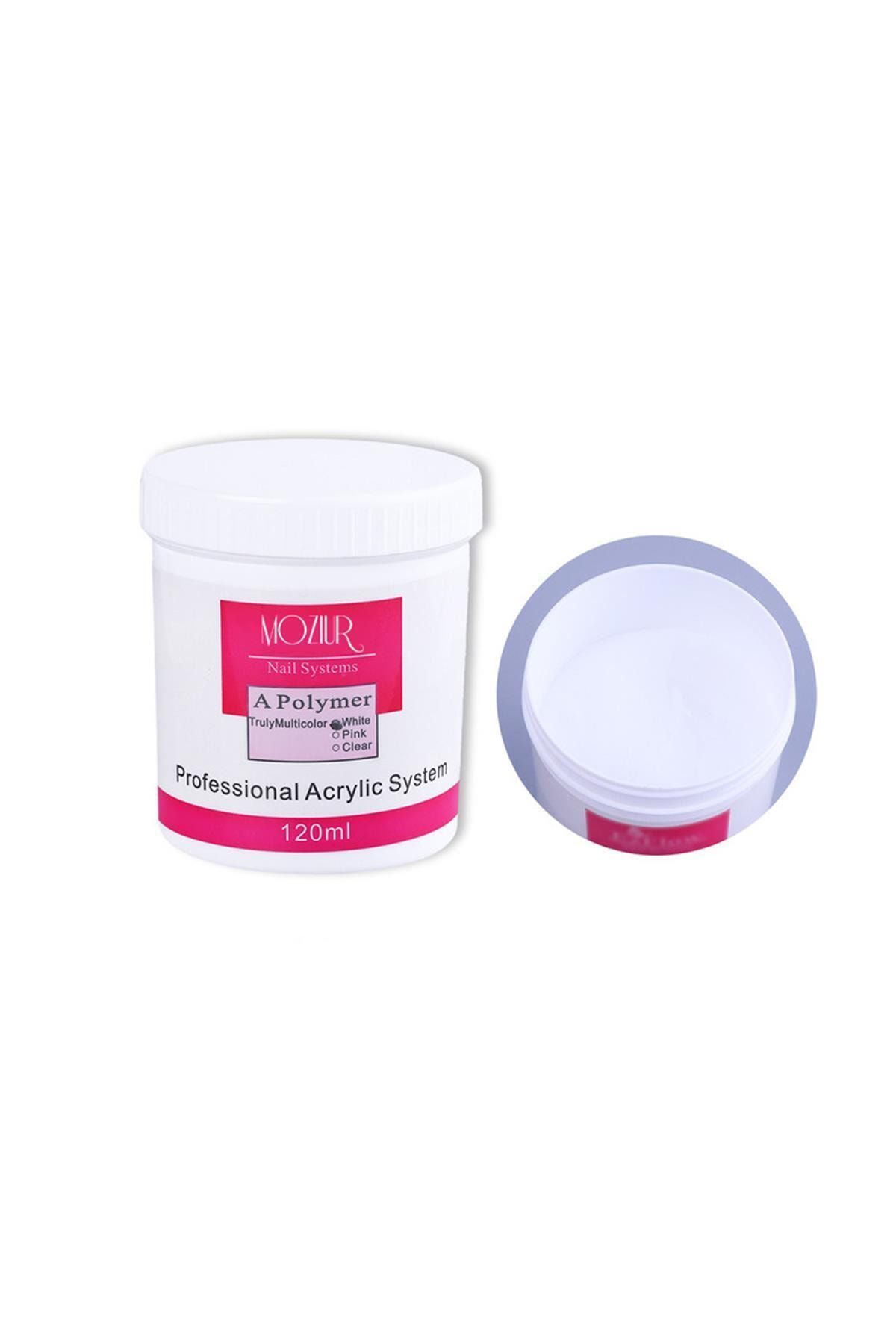MOZIUR Protez Tırnak White (beyaz) Akrilik Tozu 120 Ml