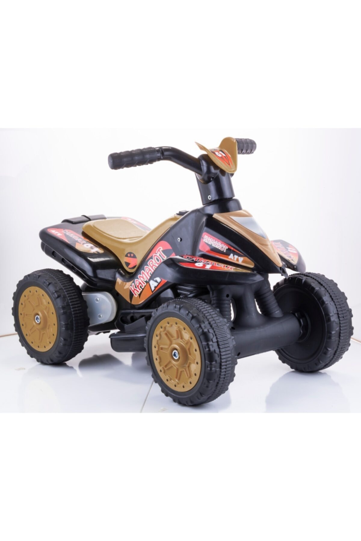 Kamarot 6v Akülü Motor Motosiklet Siyah Gold Renk Yeni Seri