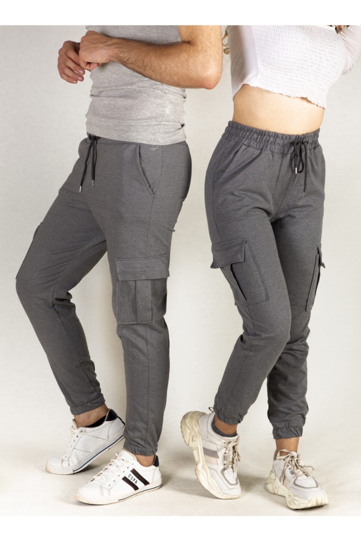 EX SPORT İMALAT TOPTAN SPOR GİYİM Cepli Unisex Eşofman Altı Füme