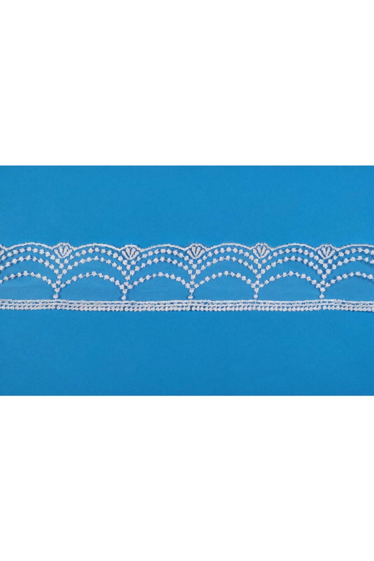 StarParadise 5cm Tül Güpür Bant Fisto Ekru Beyaz Renk