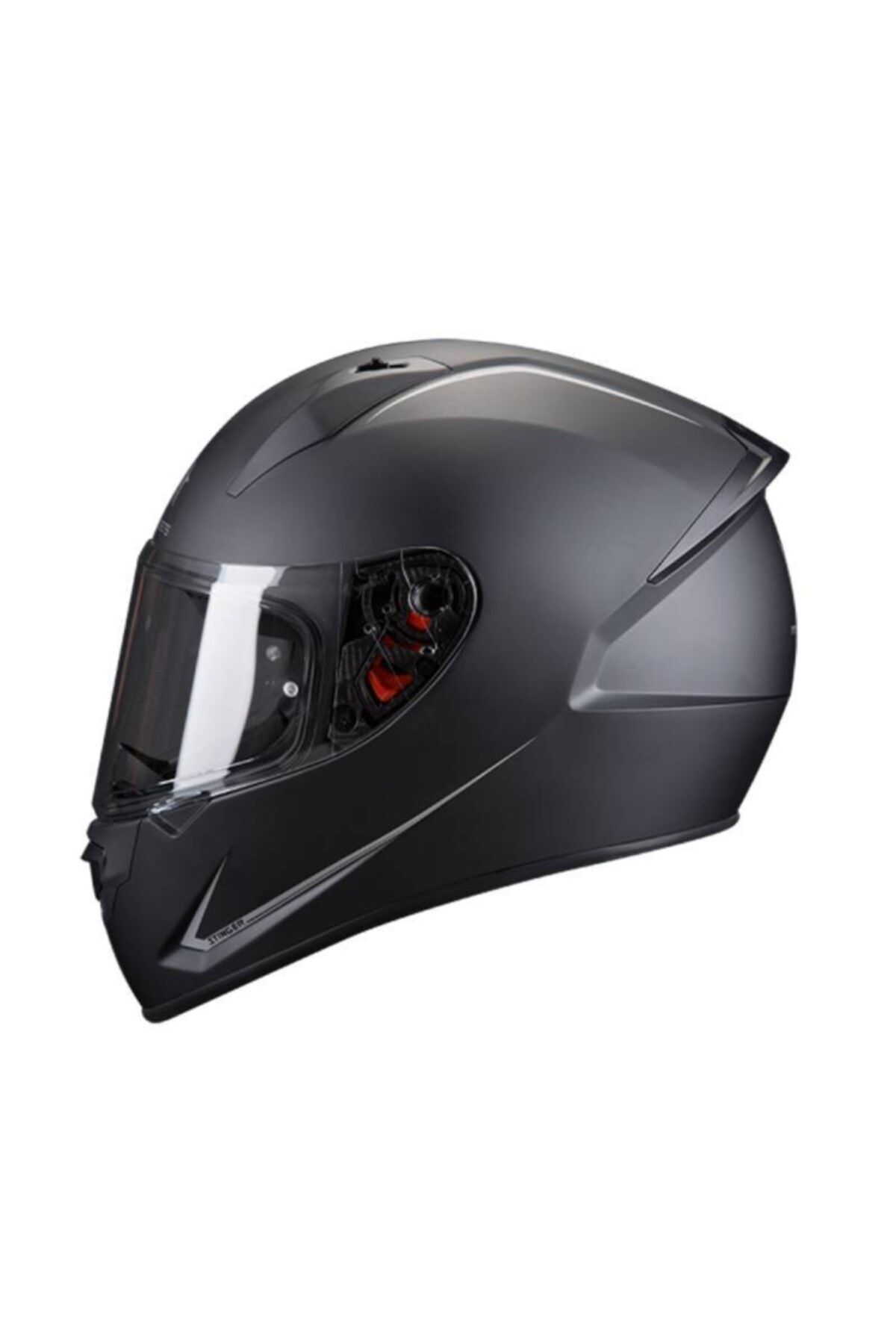 MT Kask Stınger Solıd Matt Black Smoke Vizor Motosiklet Kaskı