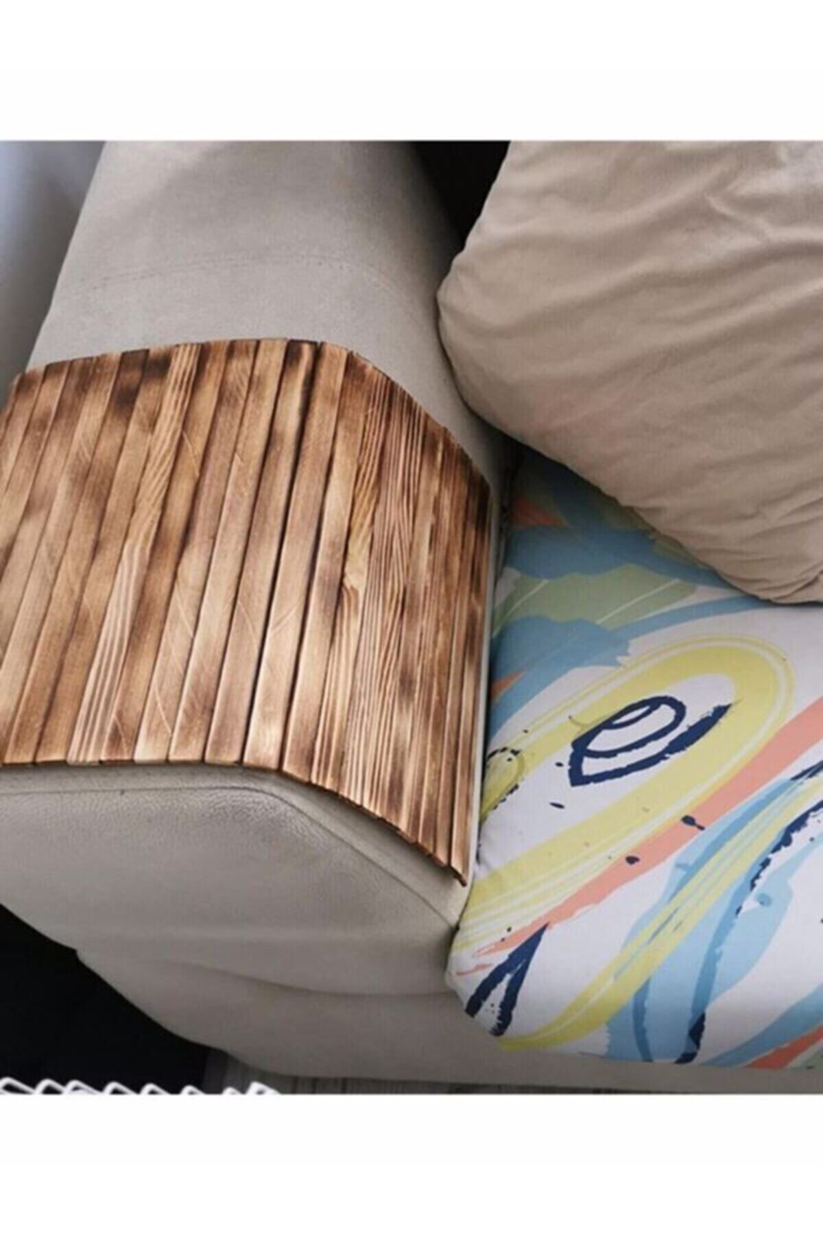DLN Wooden Design Dekoratif Katlanabilir Koltuk Yan Sehpa