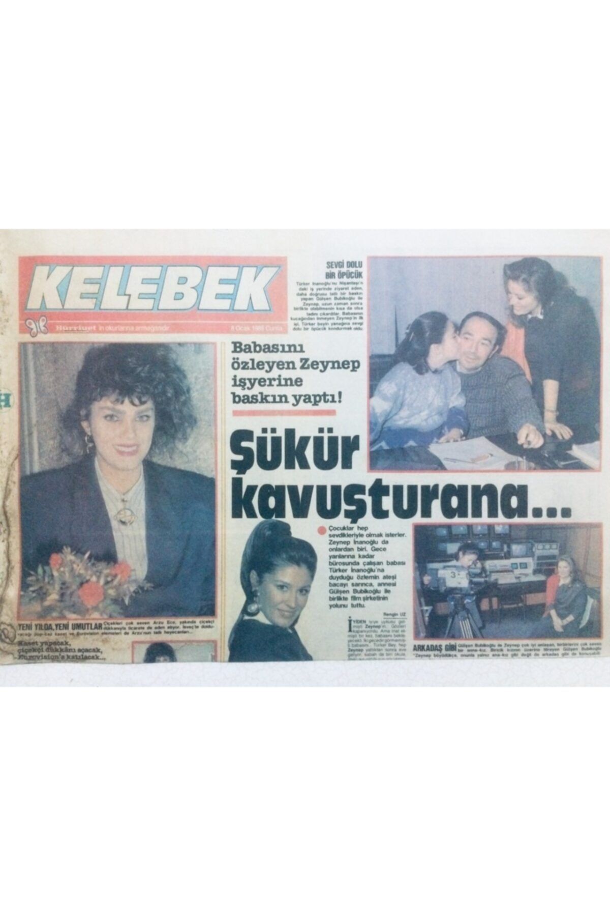 Gökçe Koleksiyon Hürriyet Gazetesi Kelebek Eki 8 Ocak 1988 - Gülşen Bubikoğlu Ve Kızı Gz41776