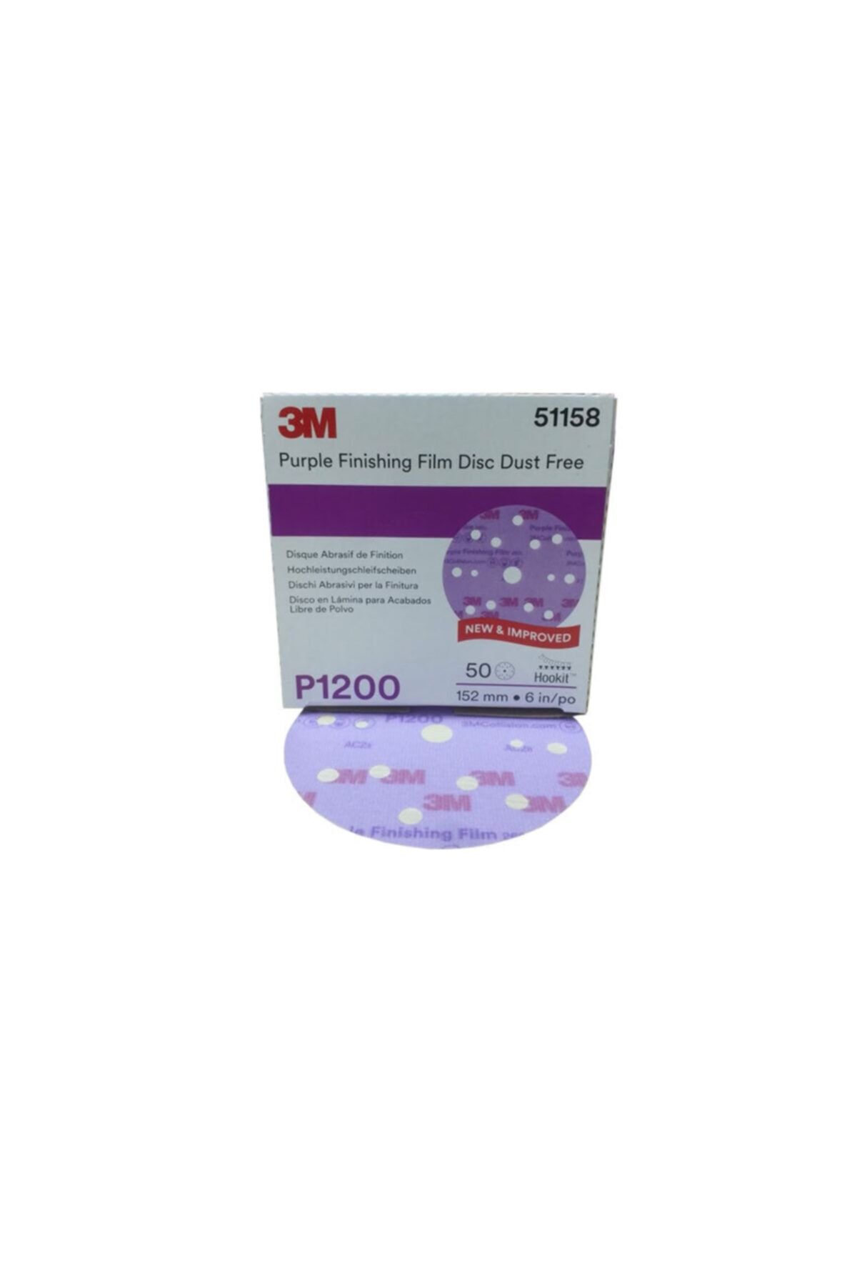 3M 51304 260l+hookit15deliklidiskzımpara150mmp2000 1paket-50adet