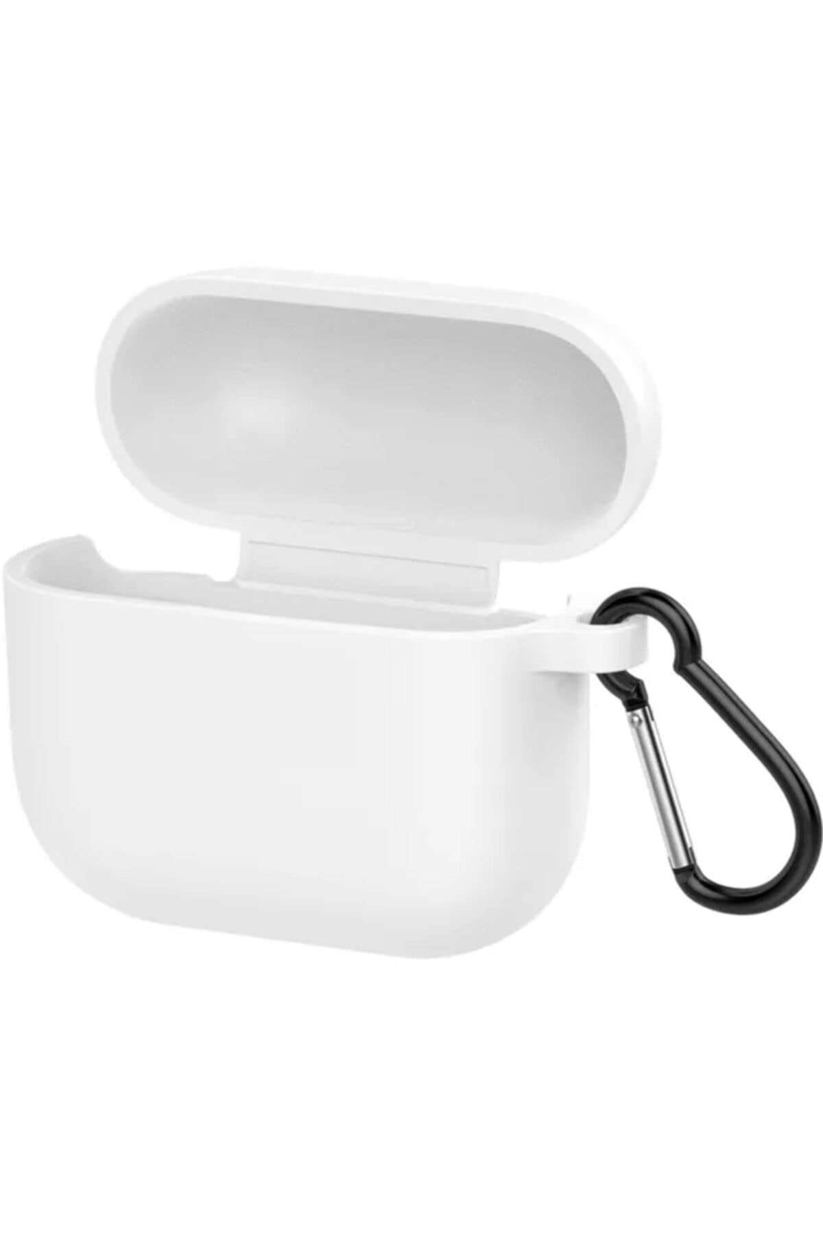 Coverzone Airpods 3 Uyumlu Kulaklık Koruyucu Mdl01 Anahtarlıklı Silikon Kapak Kılıf Beyaz