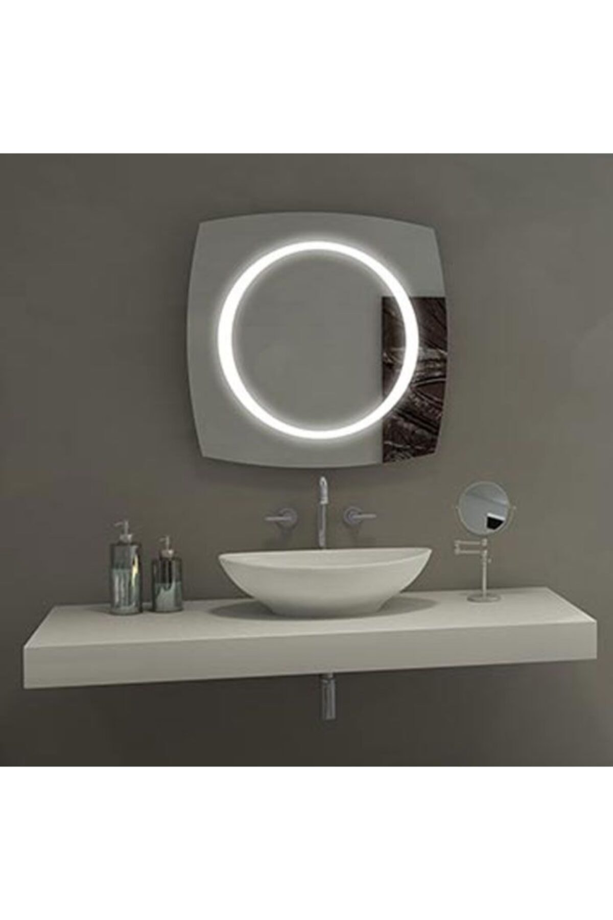 Aypars Atlye Banyo,lavabo Aynası Dokunmatik Ledli 70x70 Cm 4 Mm Flotal Ayna