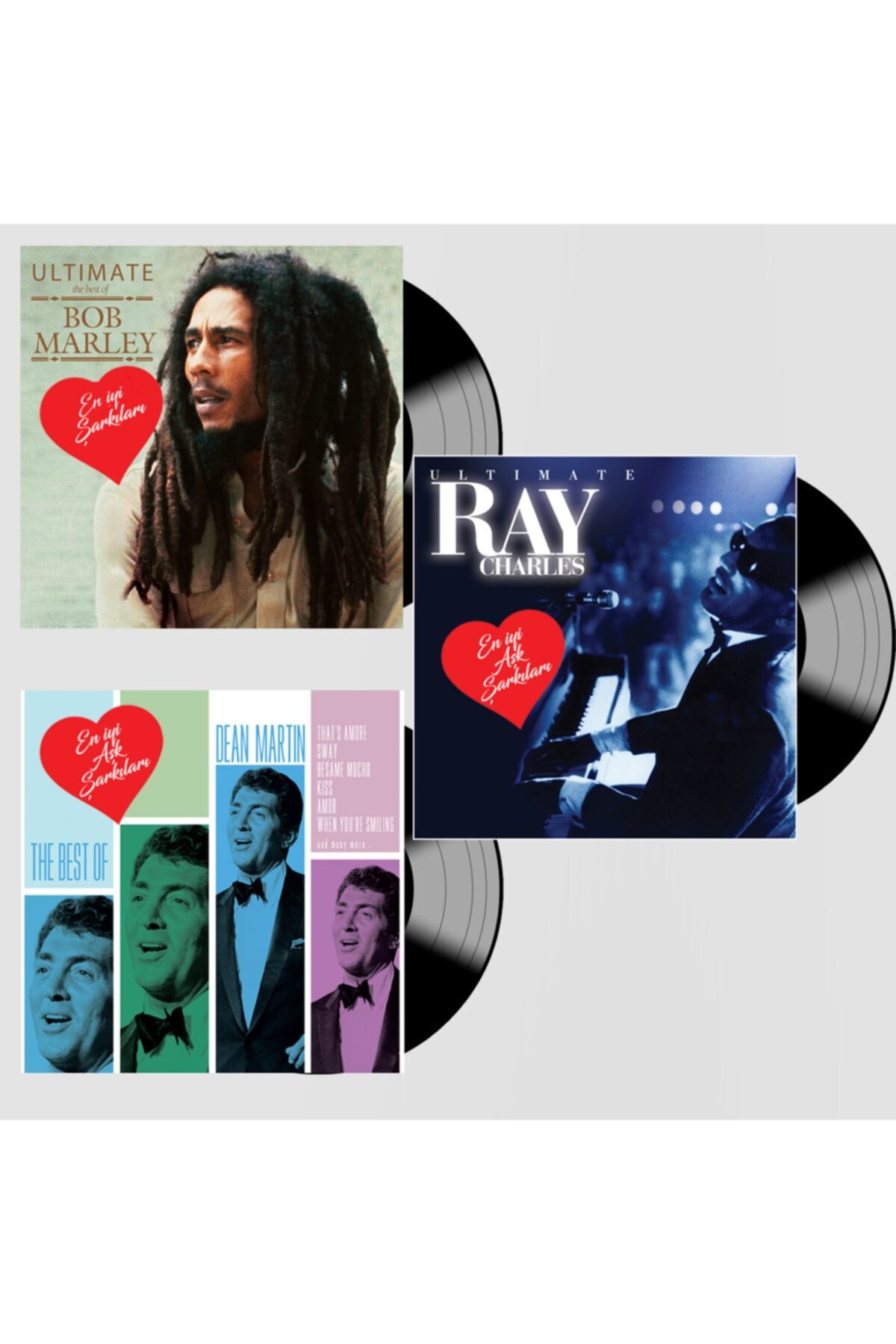 jest müzik Best Of Bob Marley & The Wailers Legend - Ray Charles Ultimate - Best Of Dean Martin 3'lü Plak Set
