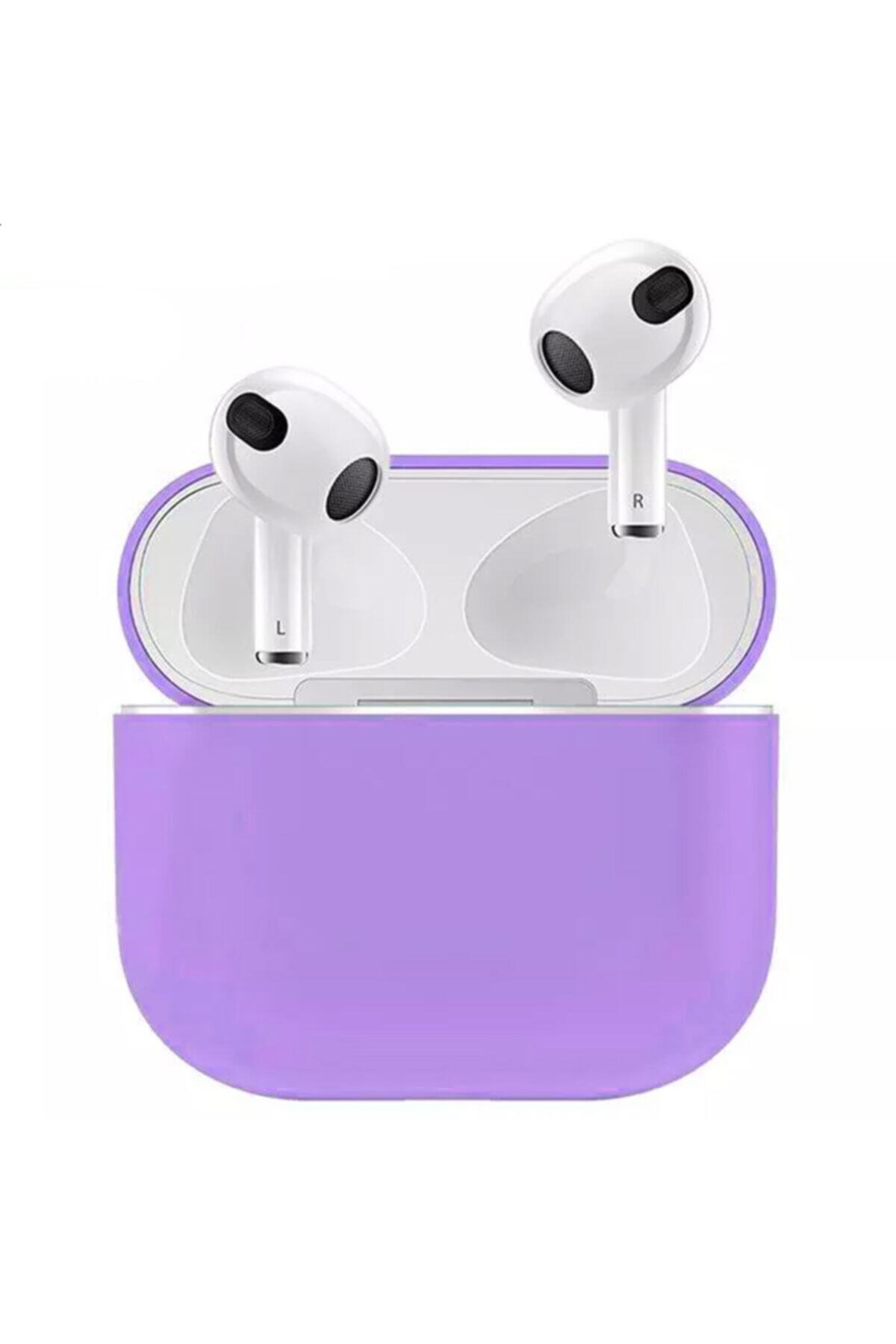 Coverzone Airpods 3 Kulaklık Koruyucu Mdl04 Ince Silikon Slim Kapak Kılıf Lila
