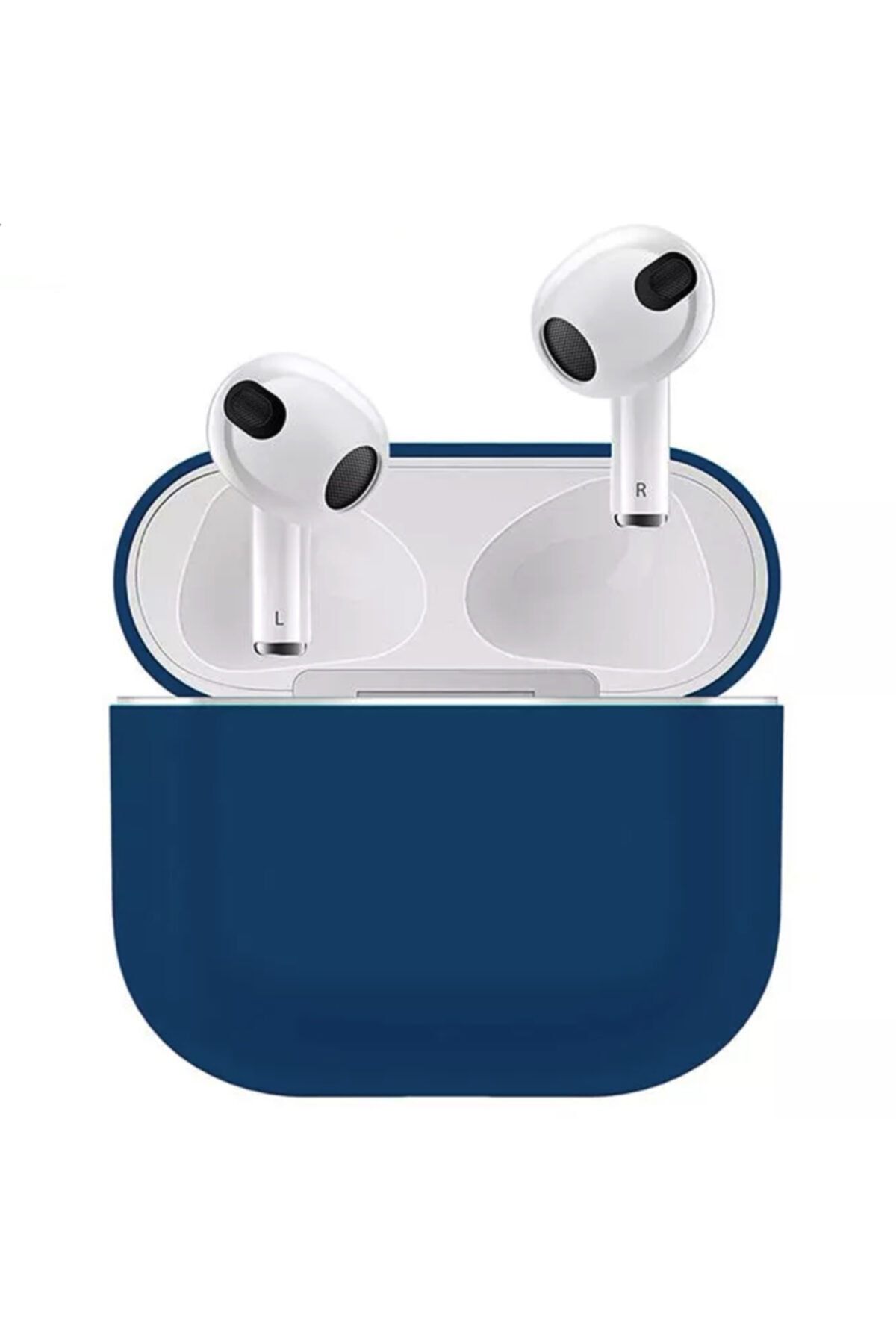 Coverzone Airpods 3 Kulaklık Koruyucu Mdl04 Ince Silikon Slim Kapak  uyumlu Kılıf Lacivert