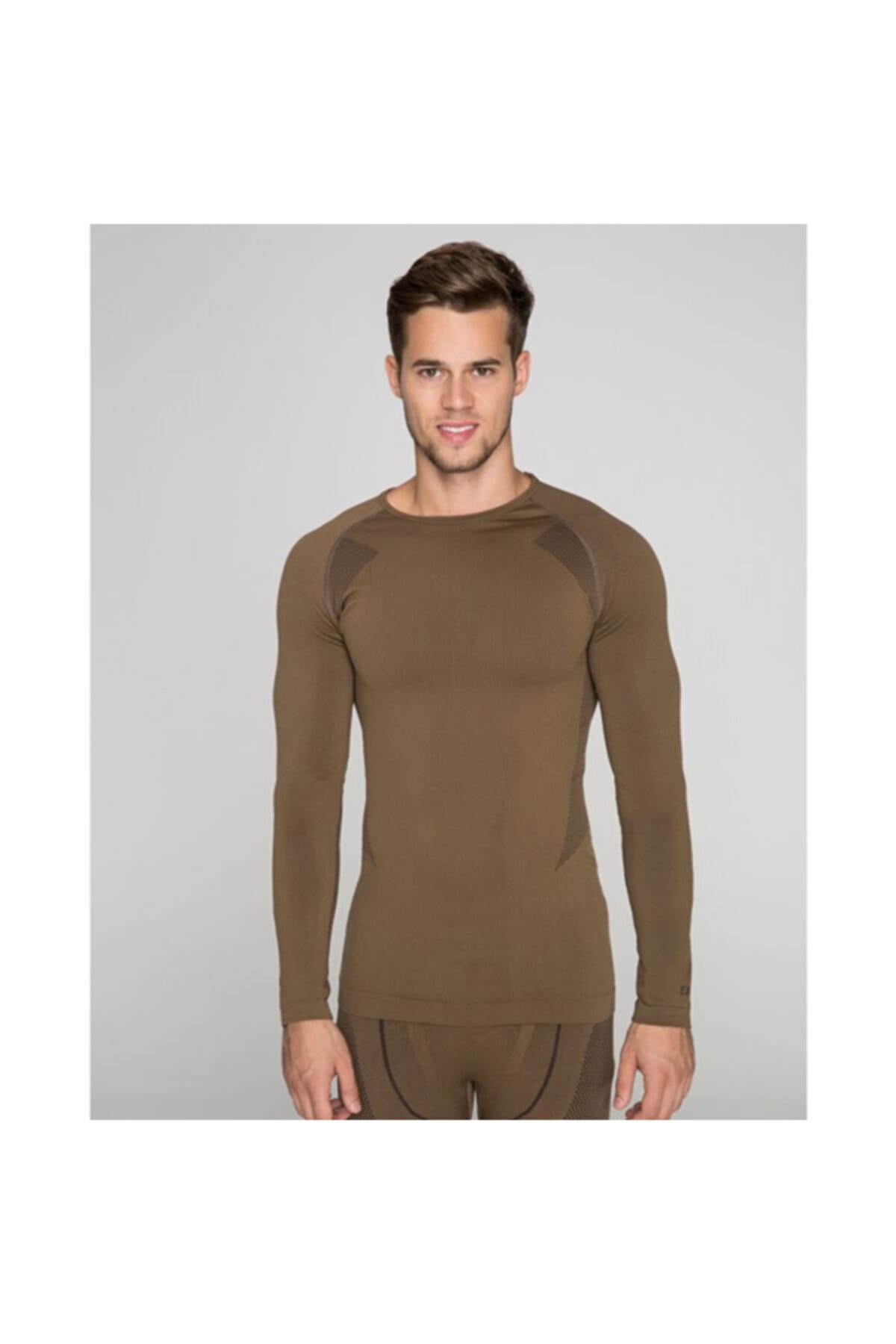 e life tasarım Hzt14001 Extreme Erkek Uzun Kol Fanila Kahve L/xl