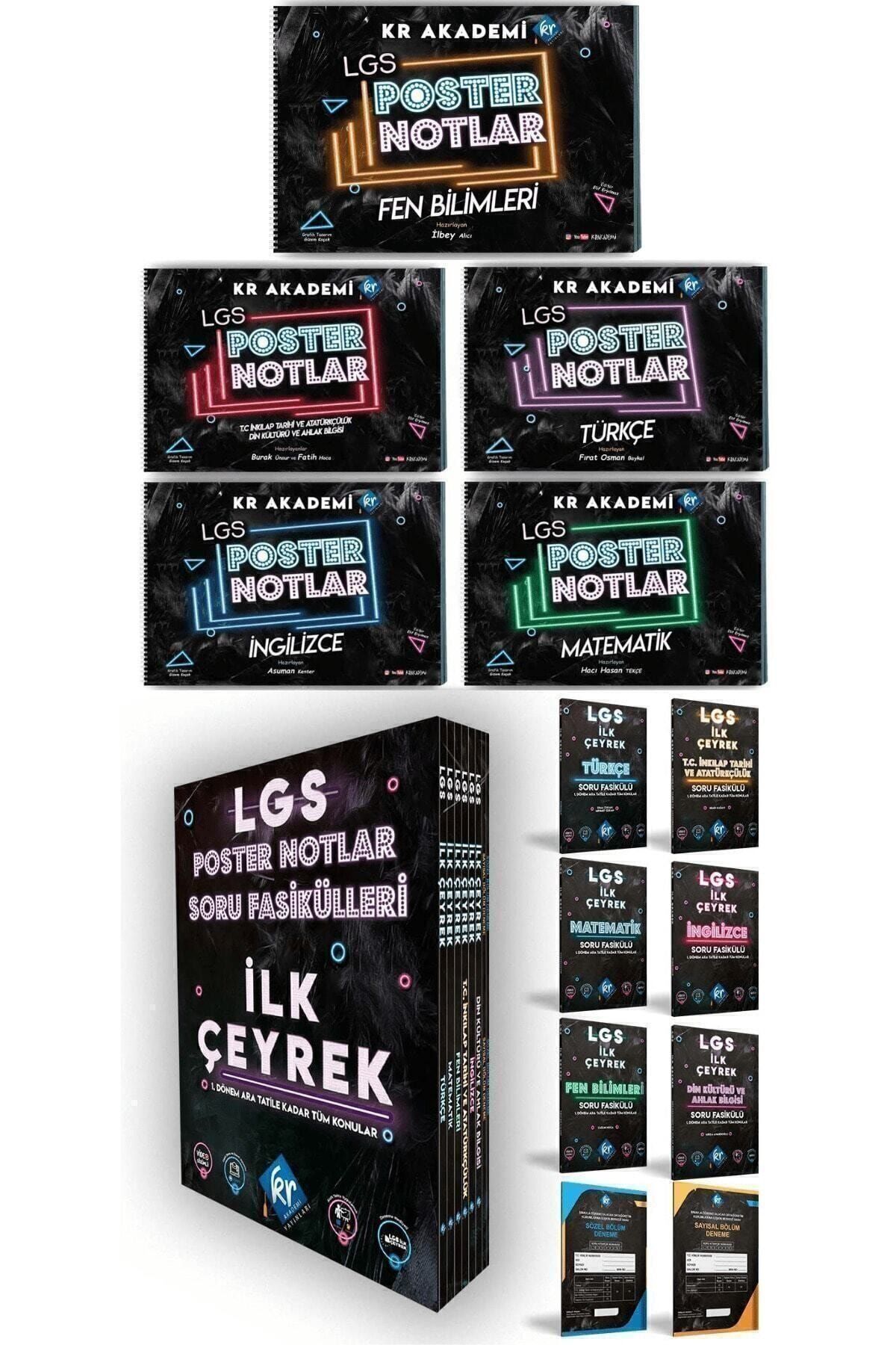 KR Akademi Yayınları Lgs Poster Notlar Soru Fasikülleri Ilk Çeyrek & Lgs Poster Notlar Seti 13 Parça