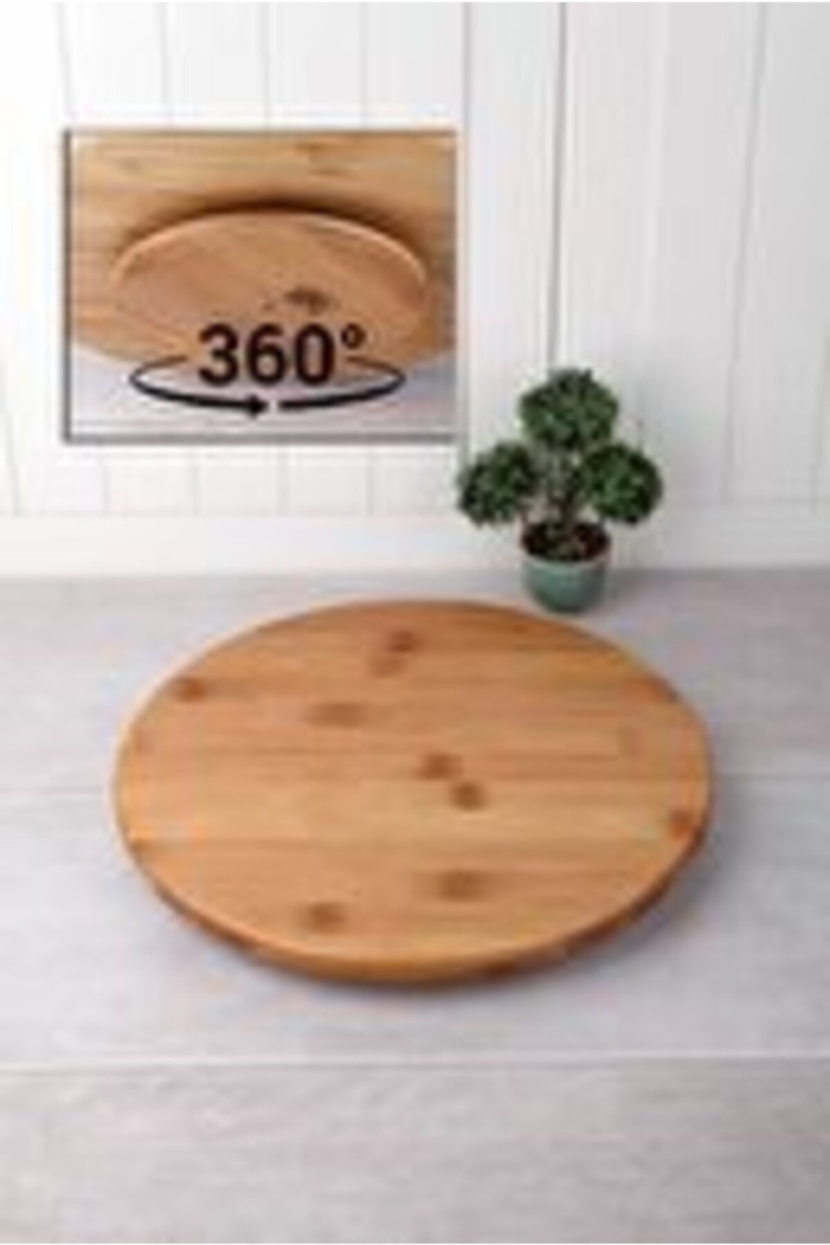 BALSA Bambu Dönerli Standlı Sunum Pizza Tahtası 33cm