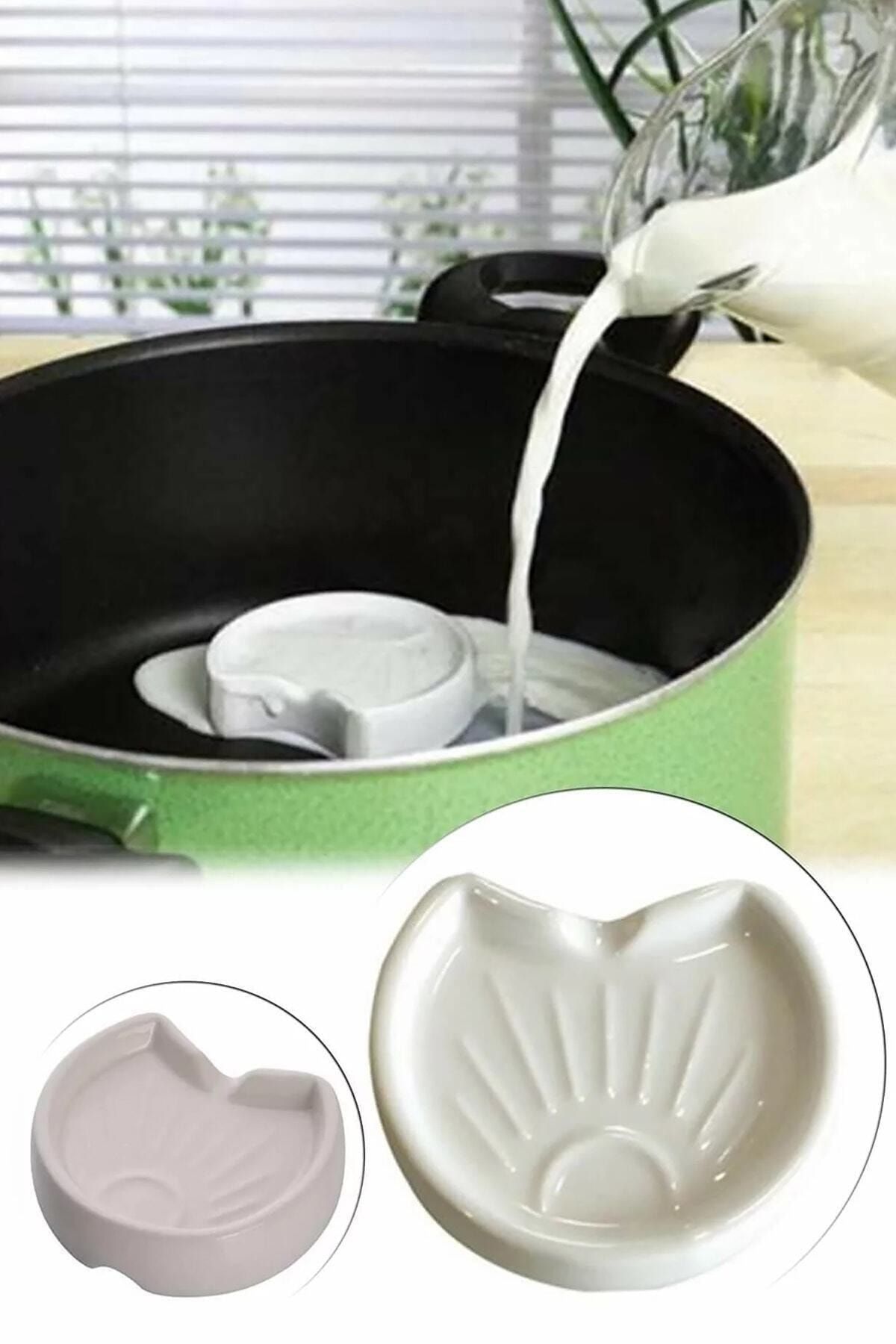 Kitchen Beauty Süt Taşırmaz Milk Saver Doğal Seramik Süt Taşma Koruyucu Taş