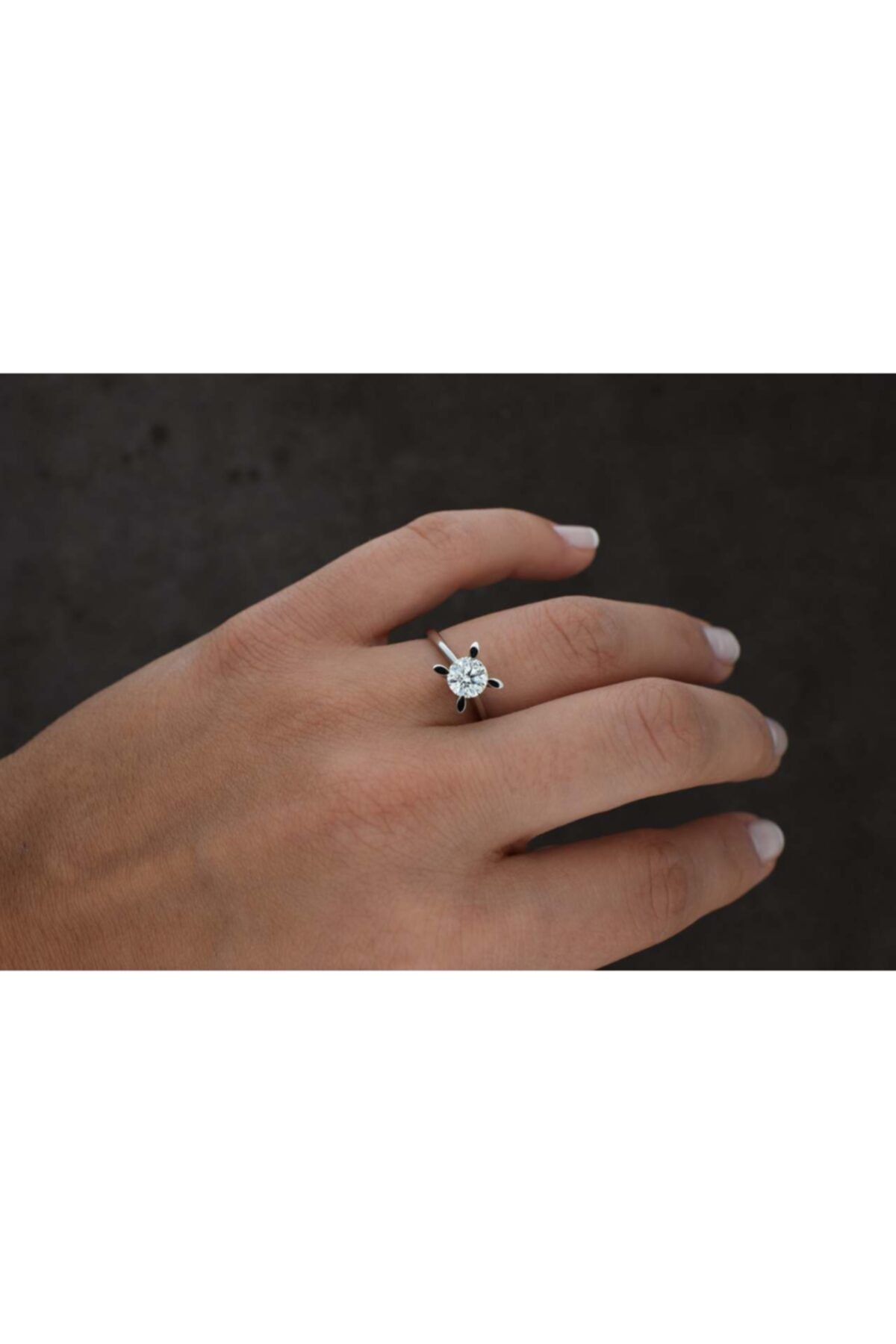 lavie diamond 0.70 Ct F Color P Badem Tırnak Tektaş-7