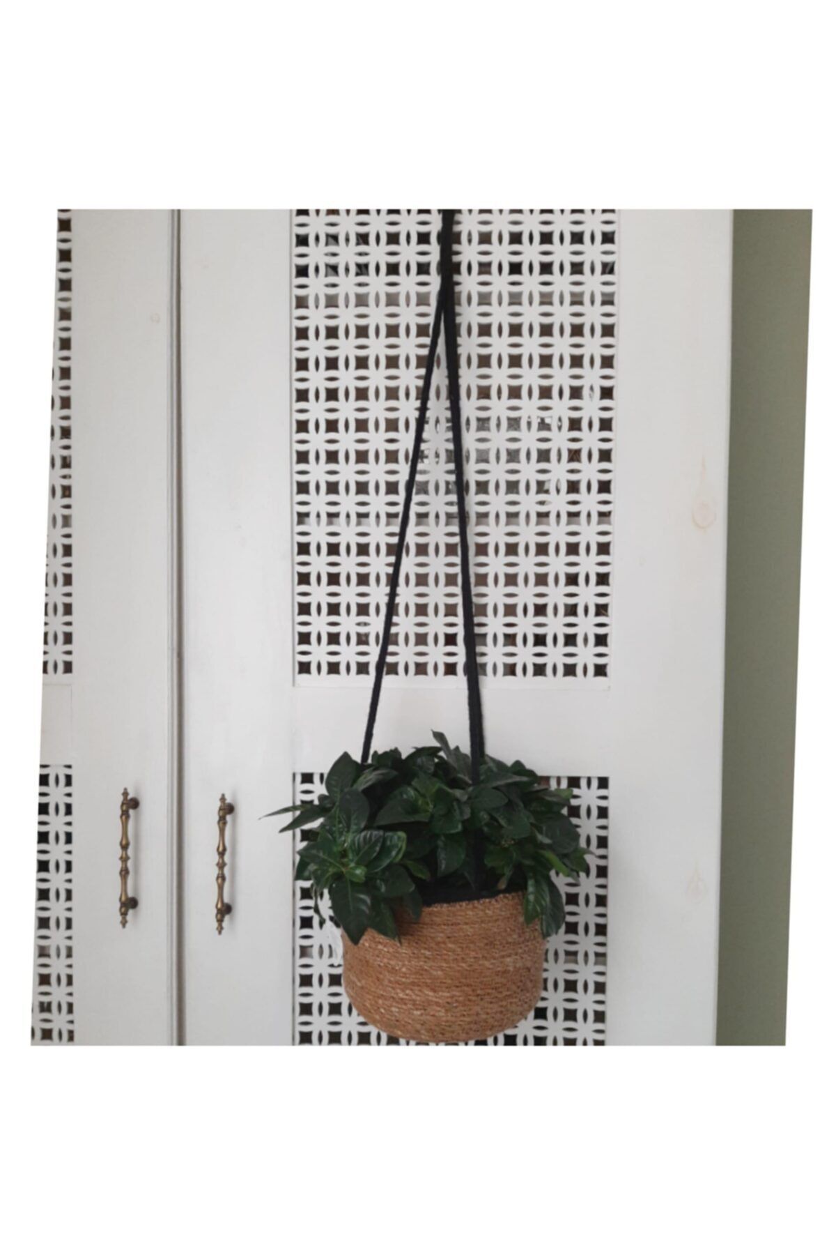 ALACA AVM Askılı Hasır Dekoratif Saksı 13*19cm