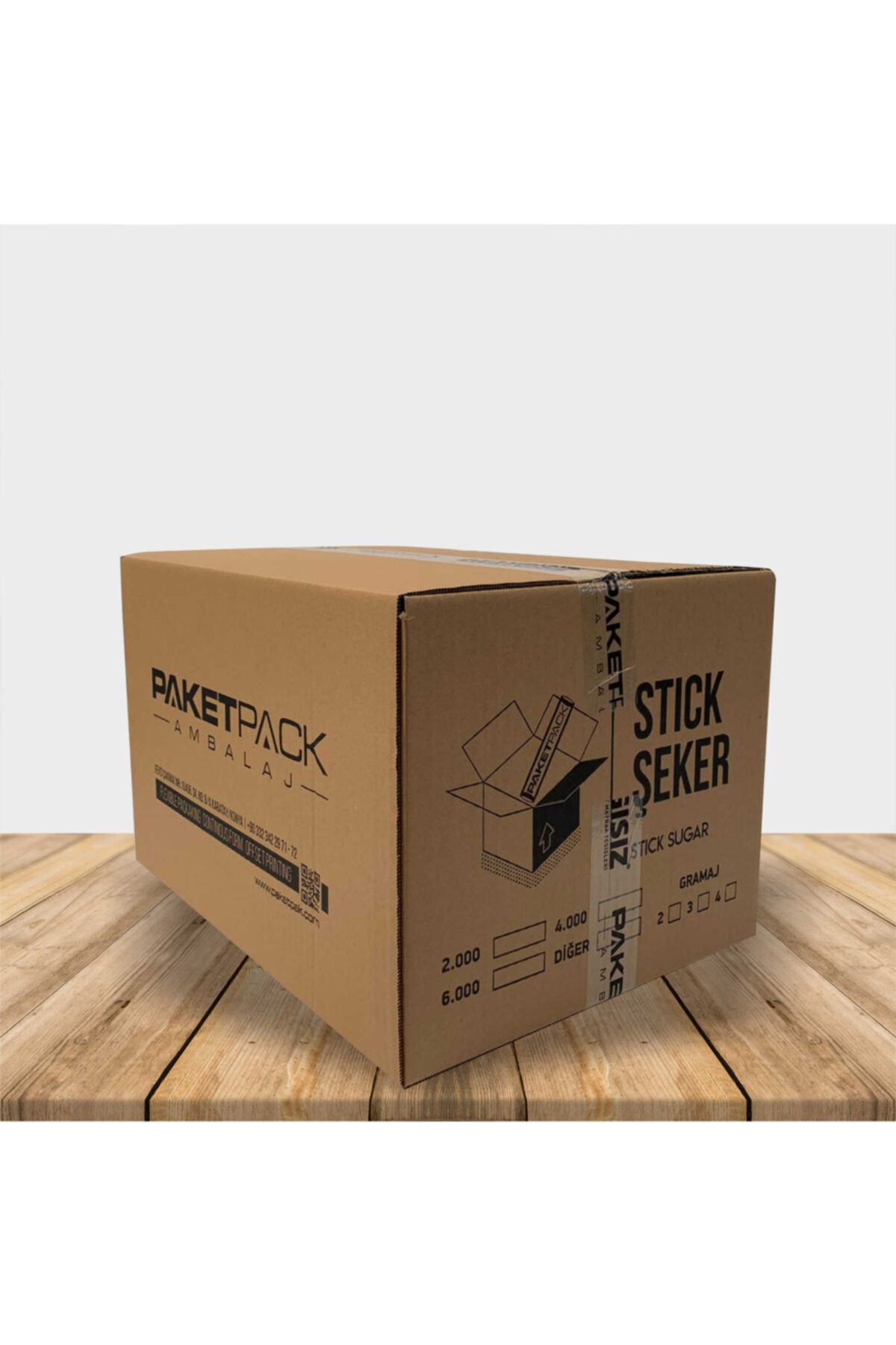Paketpack Beyaz Stick Şeker 3 gr X 4000 Adet - 12 Kg