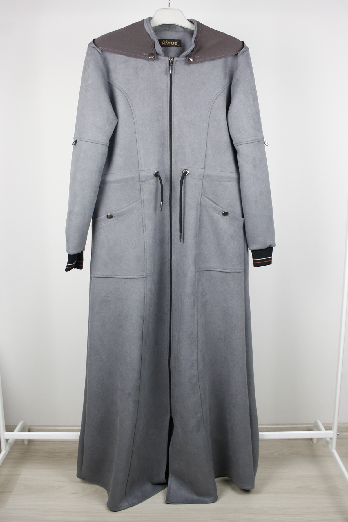 Moda Hayme Nubuk Kapüşonlu Pardesü