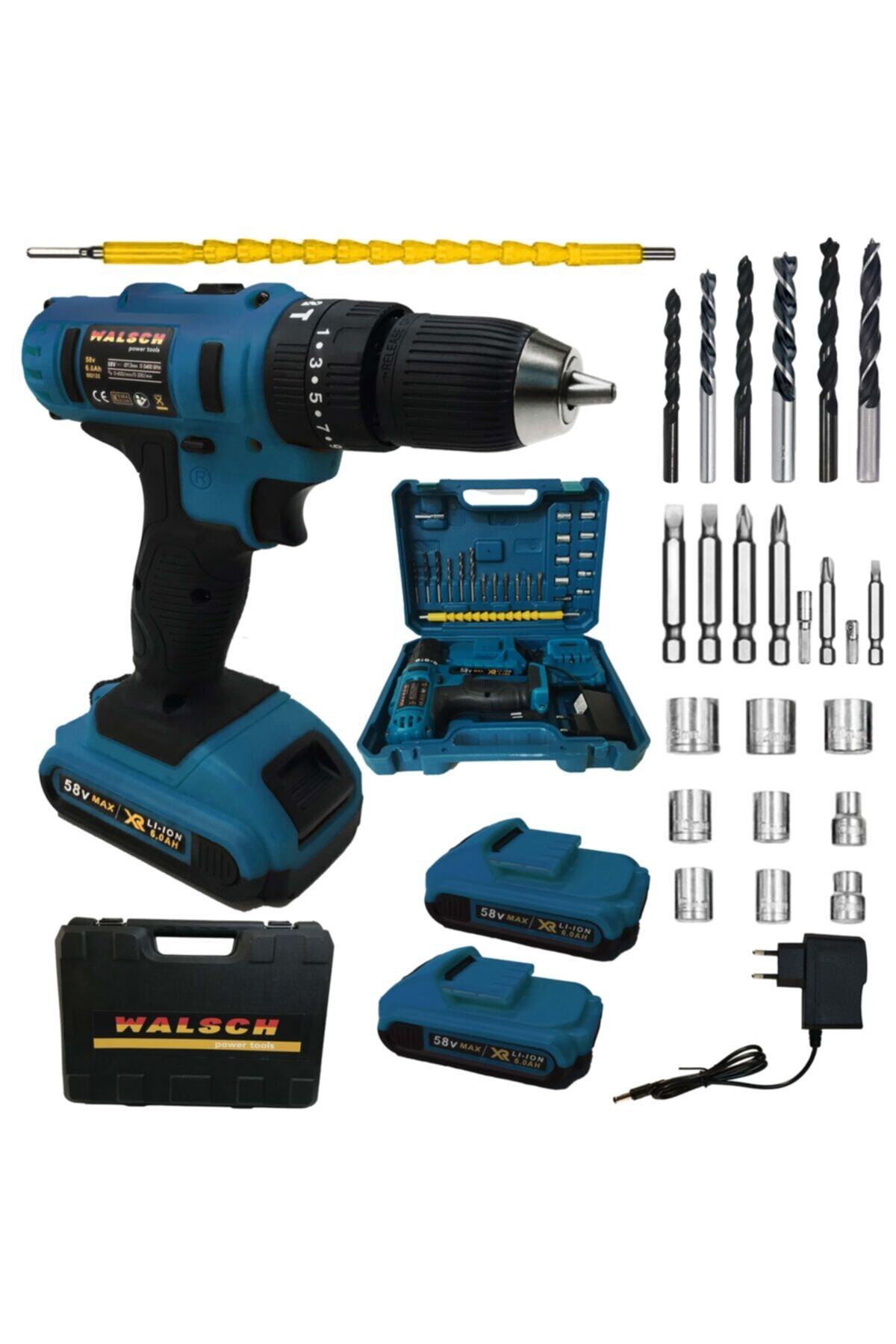 WALSCH Warlsch Deutschen Marke Aufgeladene Bohrer - 58v 6.ah Alman Markalı Şarzlı Matkaplar