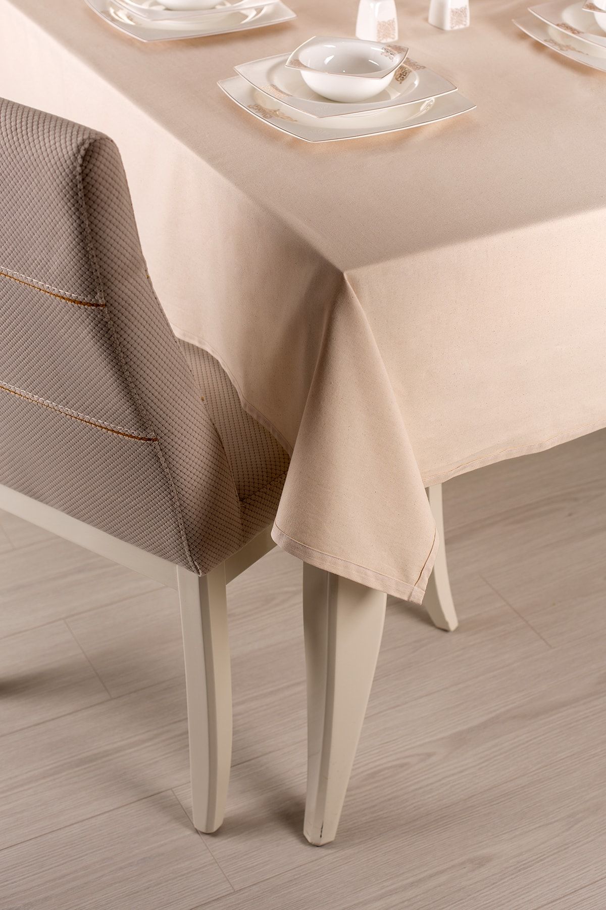 ElginHomeCollection Gabardin Masa Örtüsü Otantik Keten Seri % 100 Pamuk