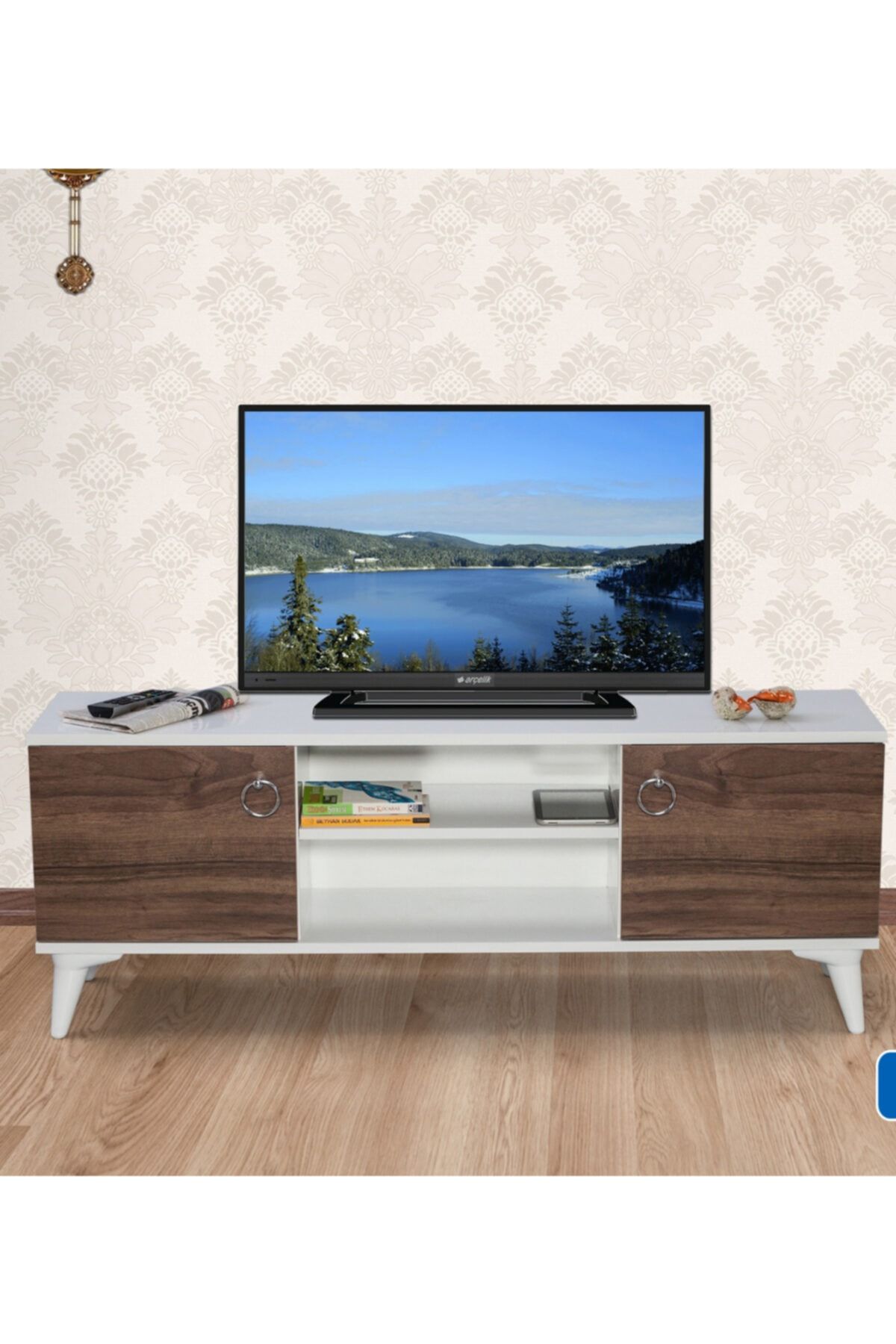Eliusta İki Kapaklı Tv Sehpası Konsol Ofis Sehpası Tv Ünitesi.