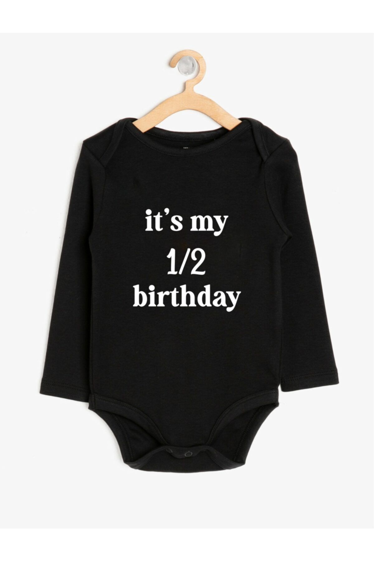 venüsdijital Harf Birthday 6 Ay Yarım Yaş Doğum Günü Baskılı Bebek Body Zıbını