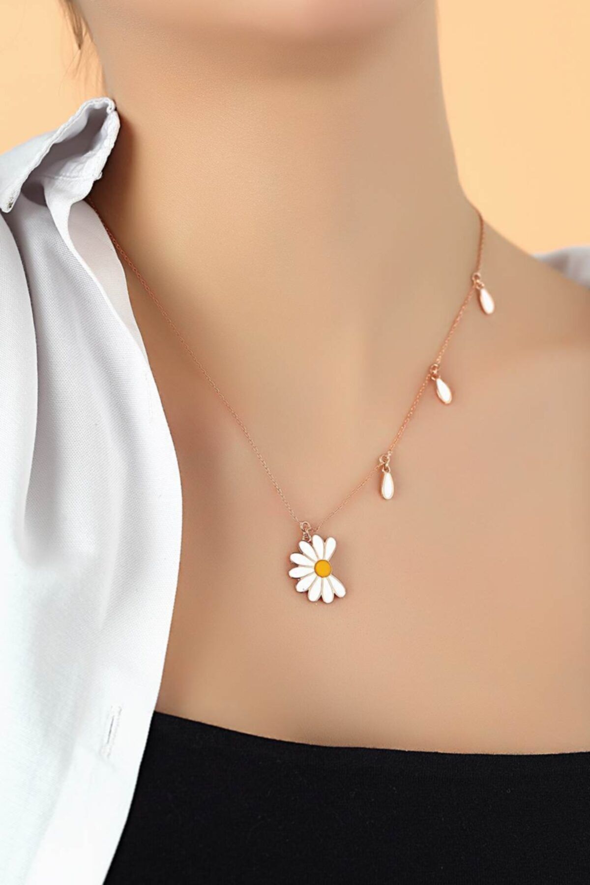 HMC GOLD Papatya Kolye 925 Ayar Gümüş