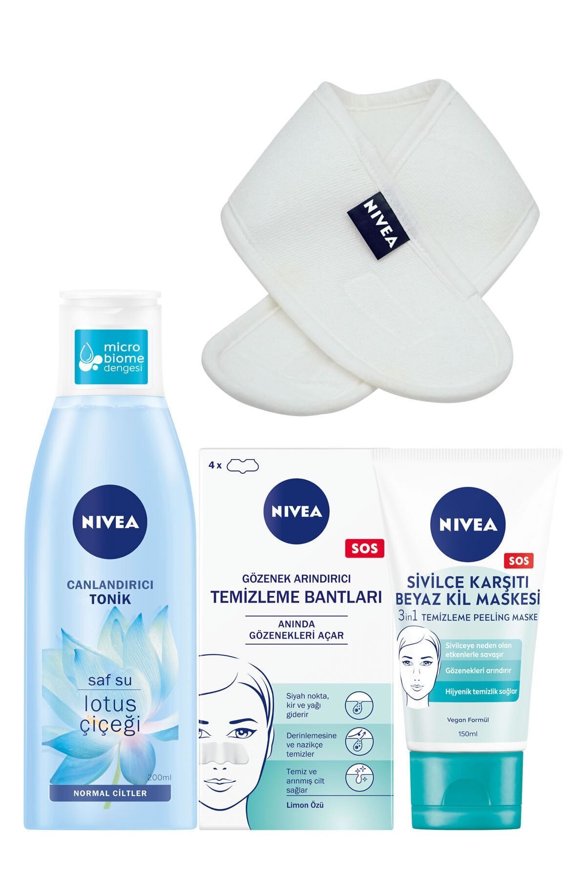 Nivea Yüz Bakım Seti - Havlu Saç Bandı Hediyeli