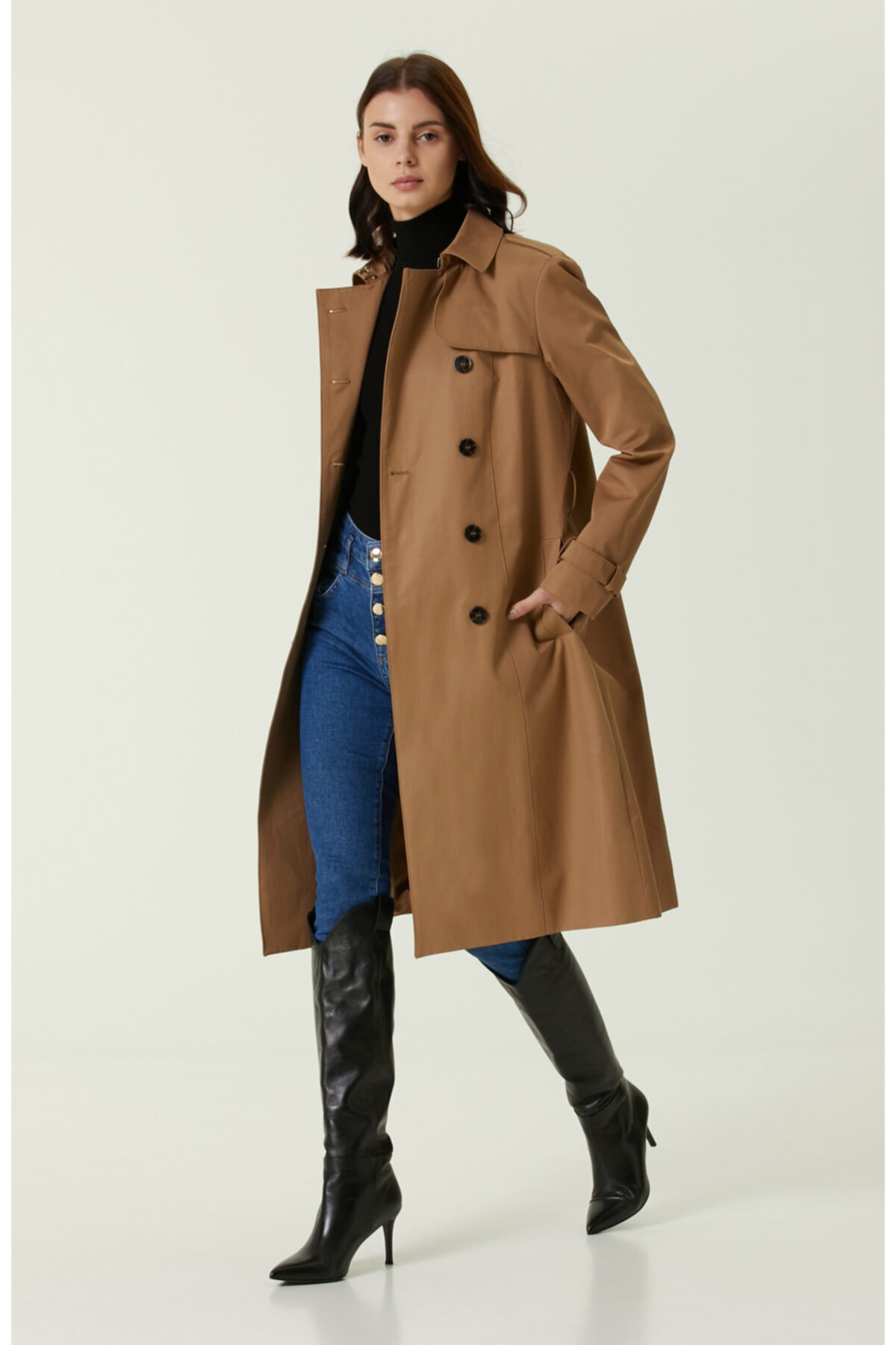 Network Regular Fit Camel Pardesü