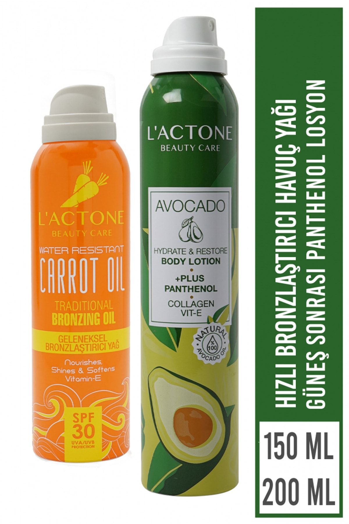 L'ACTONE Bronzlaştırıcı Havuç Avocado Losyon Set