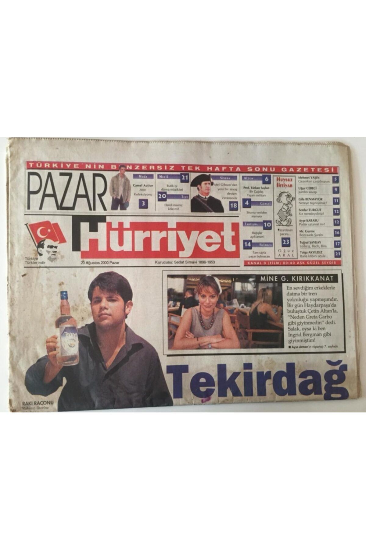Gökçe Koleksiyon Hürriyet Gazetesi Pazar Eki - 20 Ağustos 2000 - Harry Poter Satanist Mi- Gz43949
