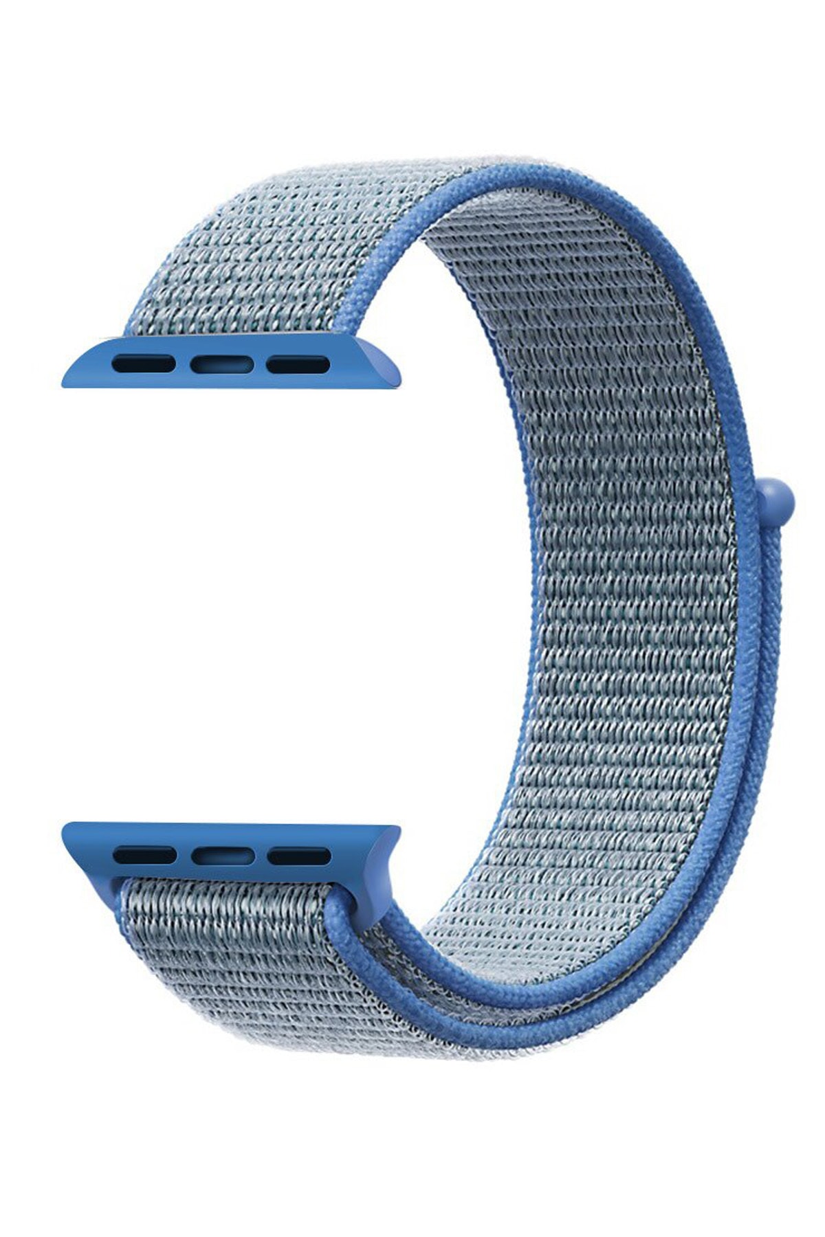Robotekno Apple Watch Dokuma Kordon Kayış 7 - 6 - Se - 5 - 4 - 3 - 2 - 1 42mm 44mm - Mavi Siyah