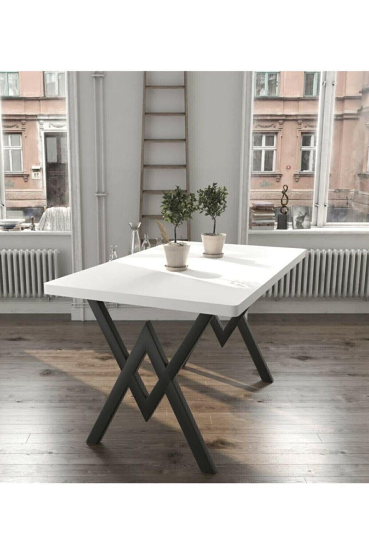 ASLANSTORE Mutfak Masası Beyaz Renk Sabit 70x120 As1
