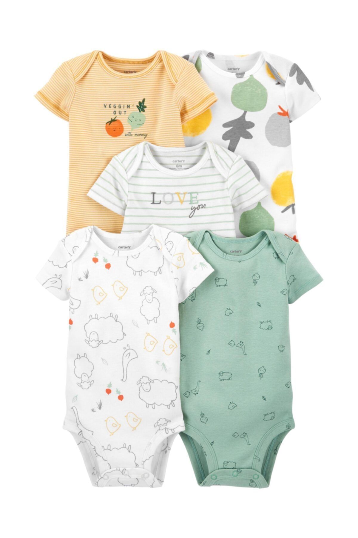 Carter's Layette Bebek 5'li Body Çok Renkli