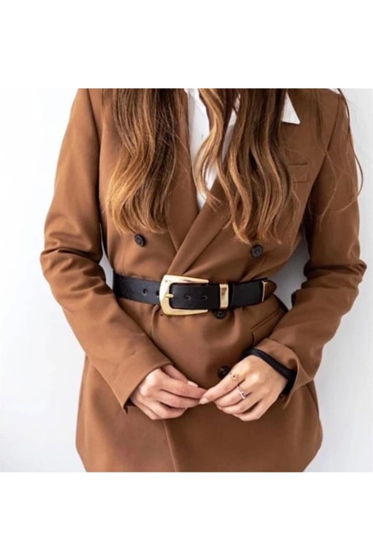 BRAND&BELT Takım Tokalı Gold Renki Kemer