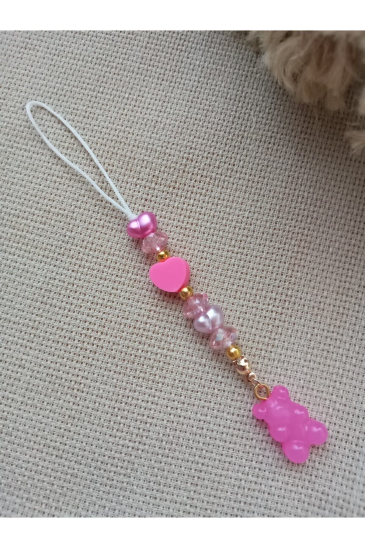 Mine'nin Takı Koleksiyonu Şeker Pembe Jelibon Mini Telefon Charm