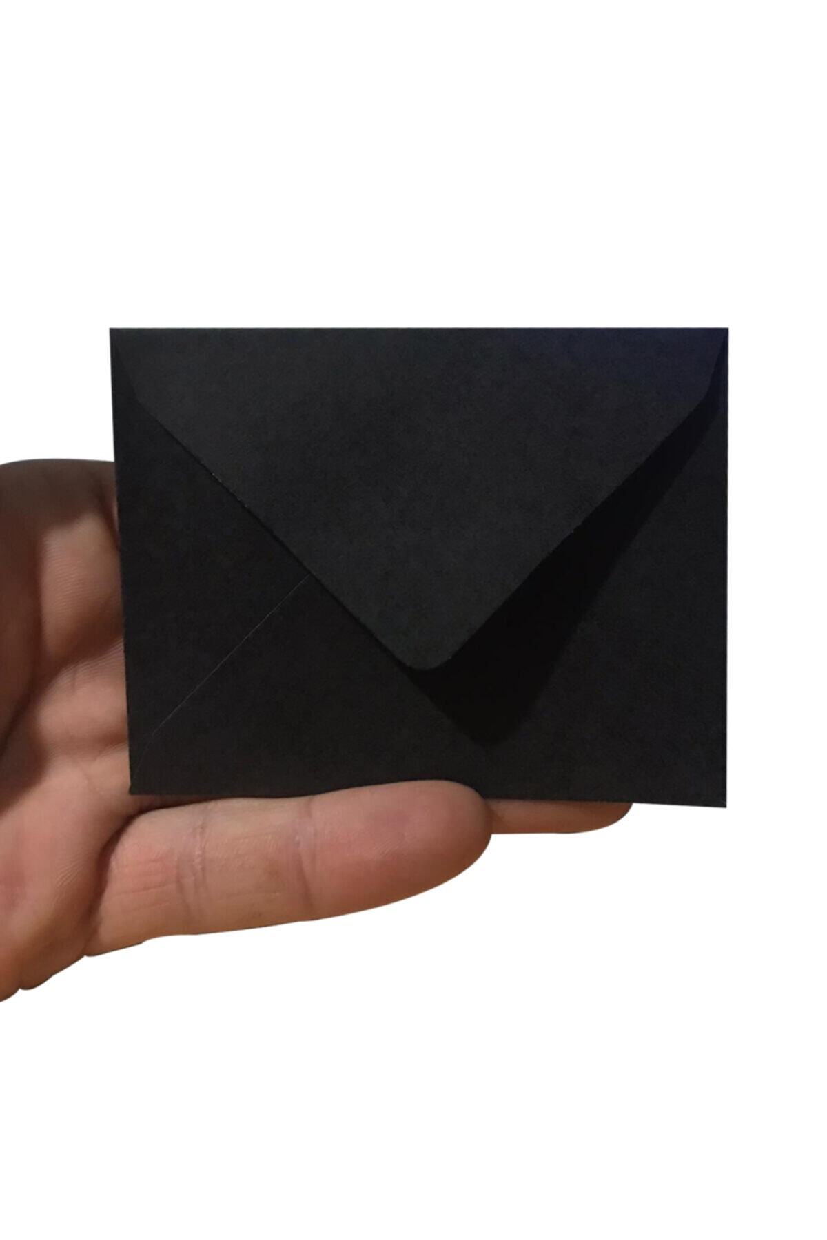Tek Çatı 100 Adet Minik Siyah Zarf (7x9 Cm) - Siyah Zarf