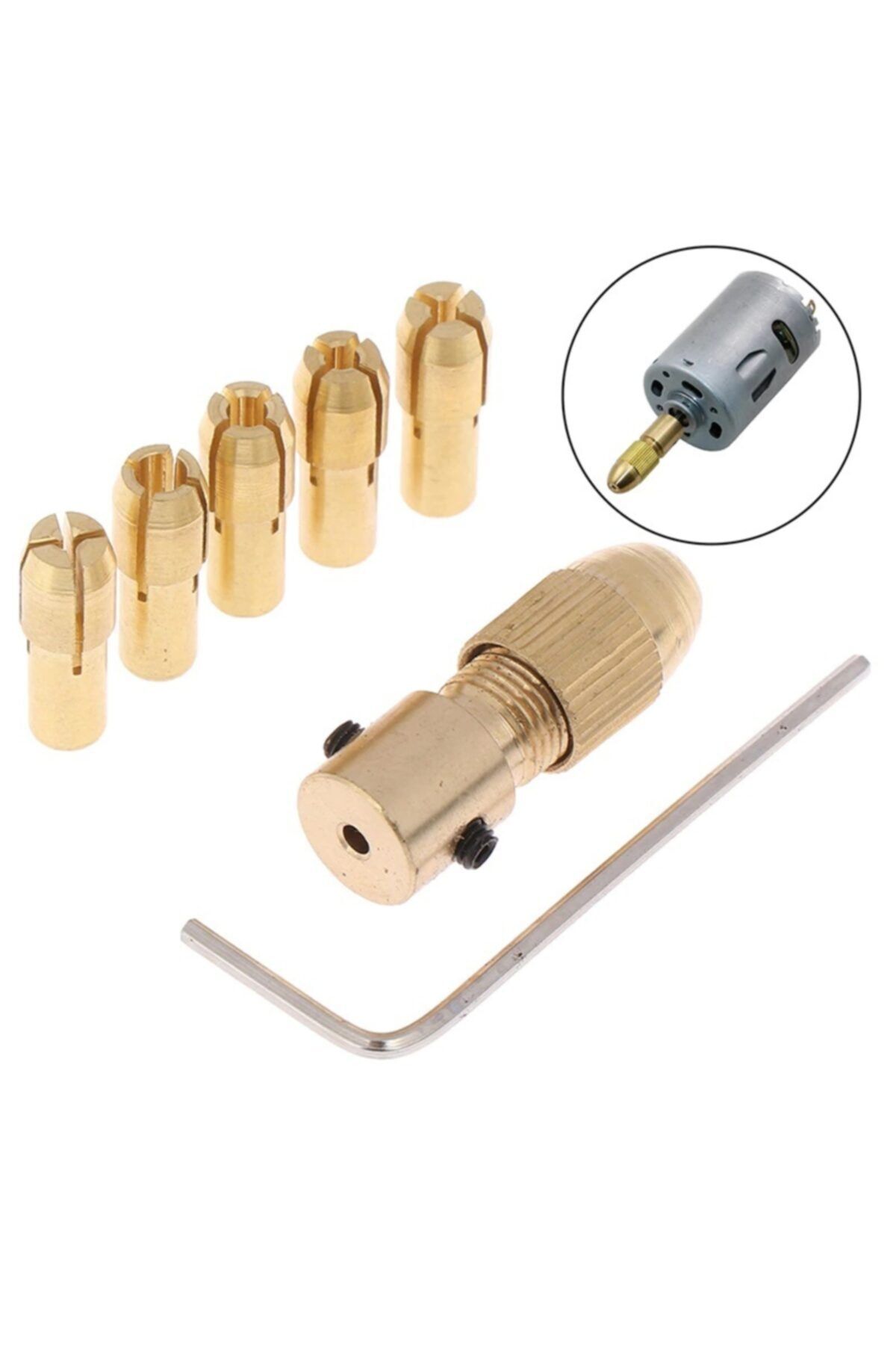 Depolife Motor Için Küçük 3 Çene Pesnli Mandren 2.2mm 2.7mm 3.2mm Motor Girişli Okul Proje Ödev Uygulama Hobi