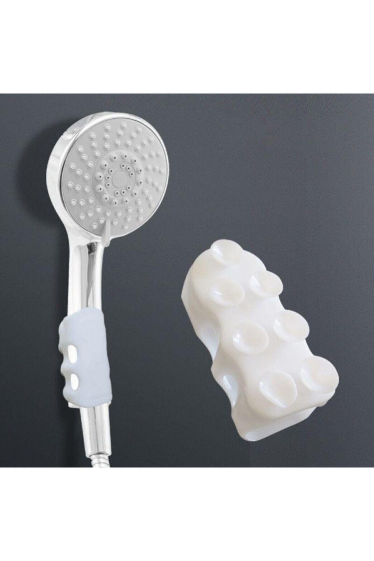 Rnshopping Su Geçirmeyen Dayanıklı Kancalı Banyo Duş Başlığı Askı Tutucu Silikon Güçlü Vantuz Vakum Aparatı