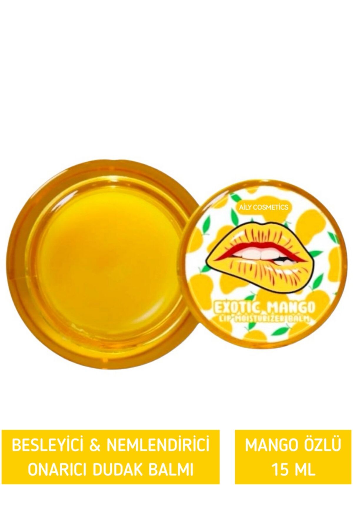 AİLY COSMETİCS Aily Mango Aromalı Nemlendirici Dudak Bakım Kremi 15 Ml - Mango Lıp Moısturızer Balm