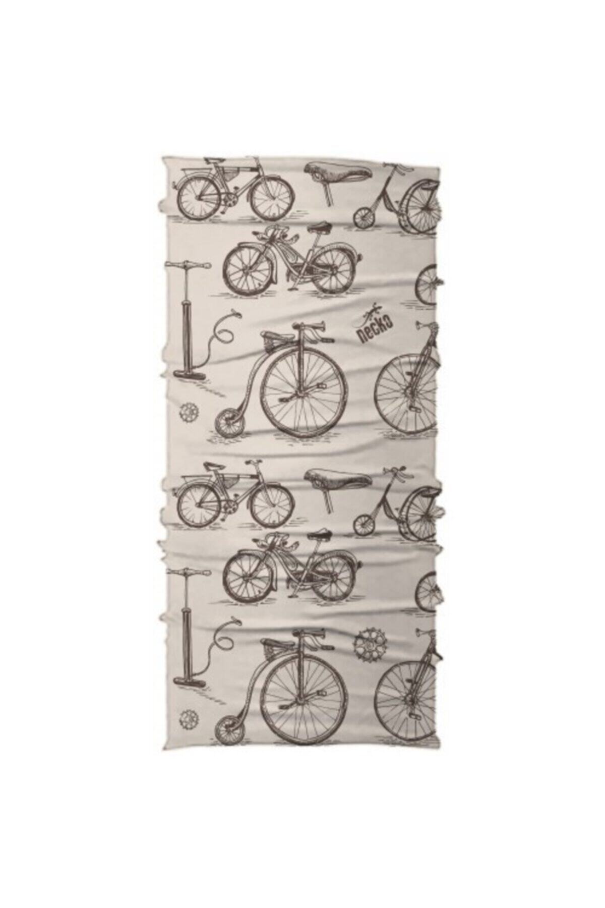 NECKO Headwear Bicycle Çok Fonksiyonlu Tüp Bandana, Boyunluk, Kafa Bandı,yüz Maskesi