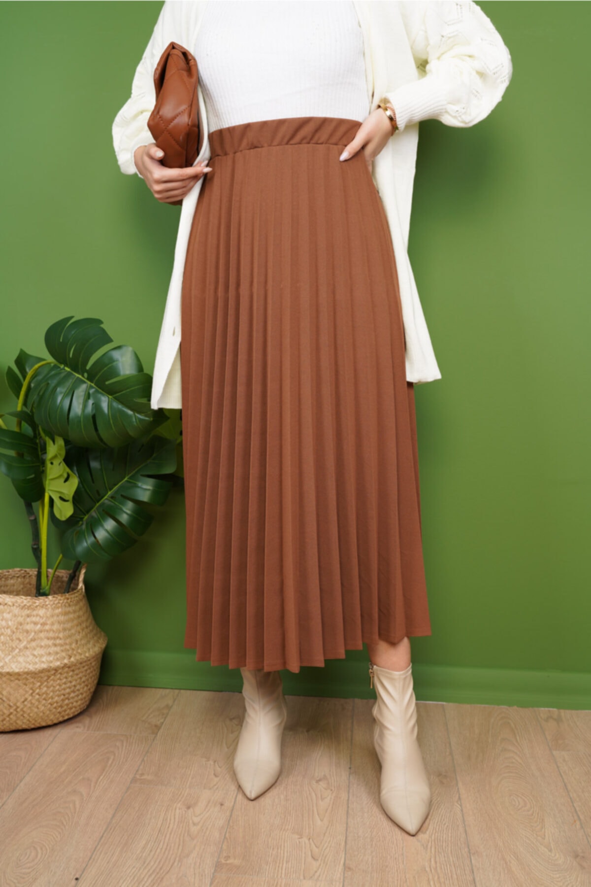 KAMİL KESKİN Kadın Lastikli Pileli Etek