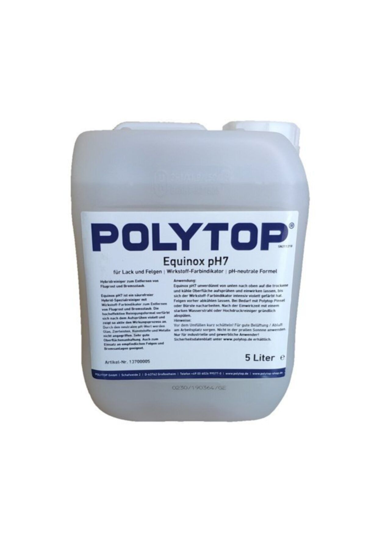 polytop Rm Polish Equinox Ph7 Demir Tozu Temizleyici 5lt