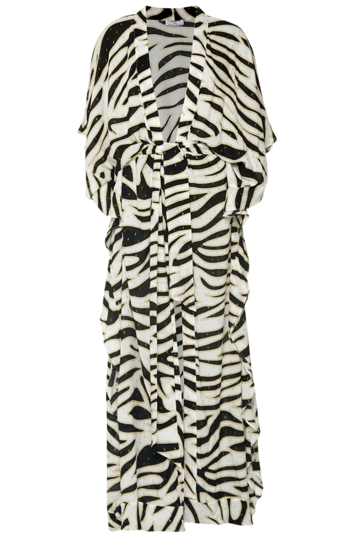 Dahlia Bianca Kadın Siyah Zebra Desen Kimono