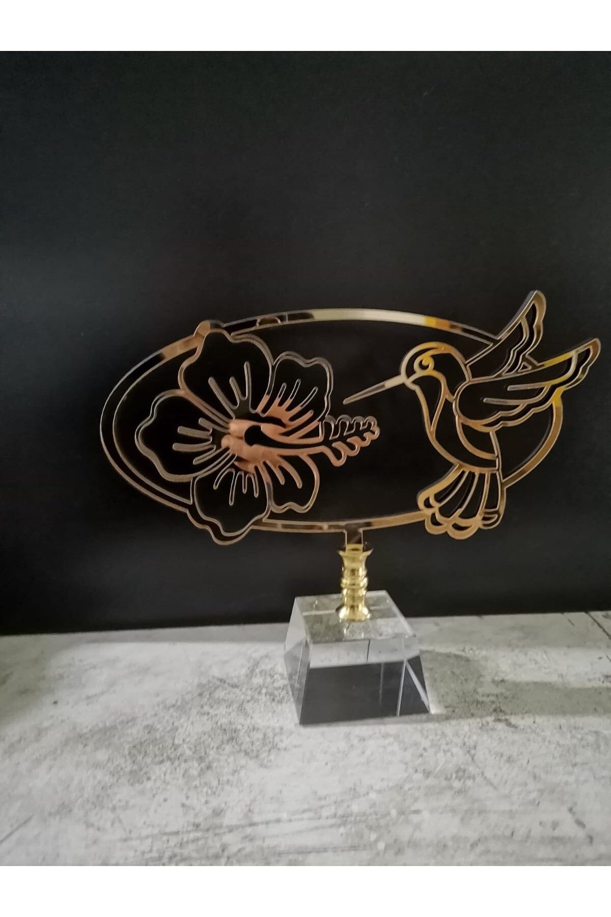 ibovia Kristal Kaideli Kuş Ahşep Üzeri Pelksi Aynı Masa Üstü (ibo-214)