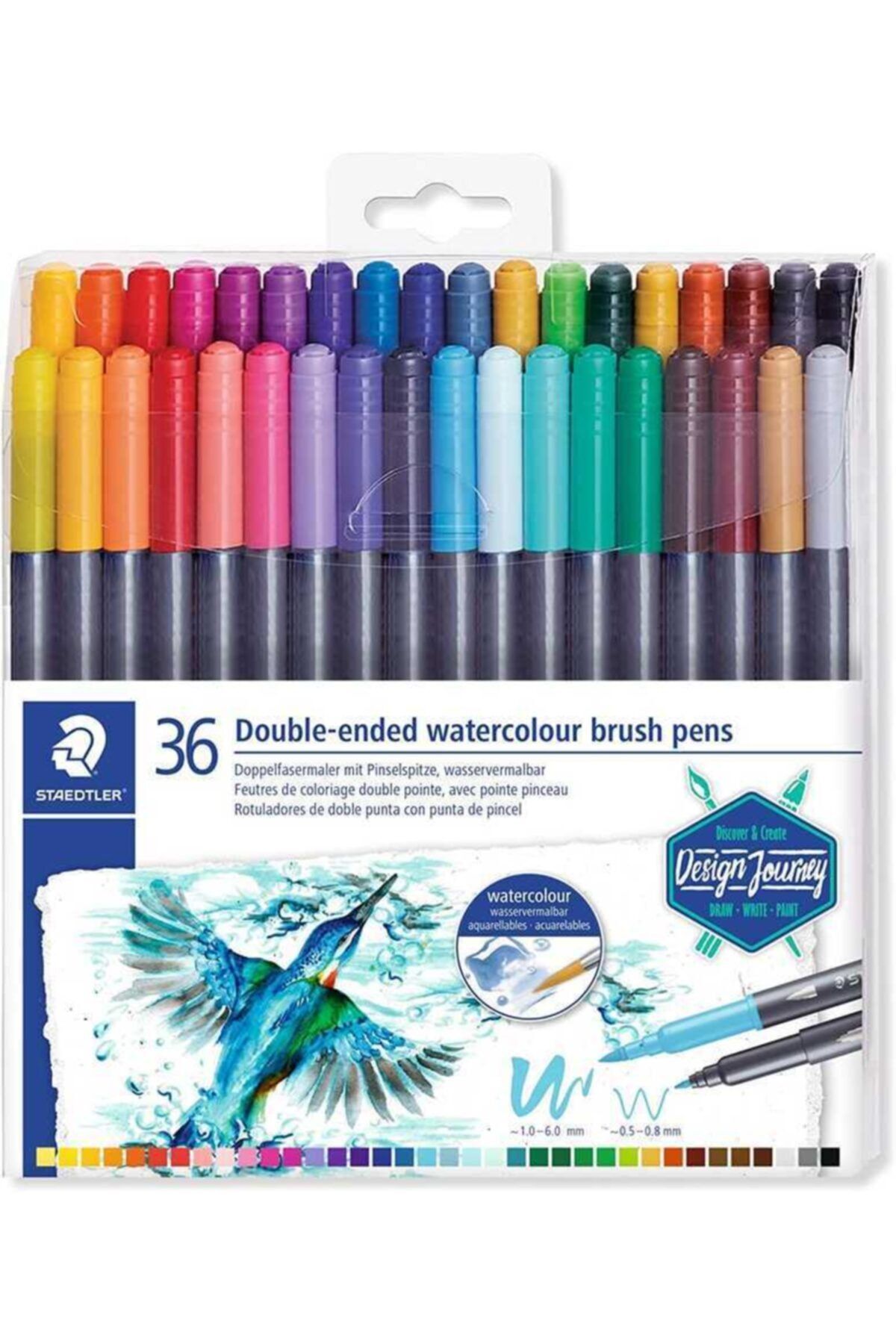 Staedtler Marsgraphic Duo Çift Taraflı Fırça Uçlu Marker 36 RENK SET