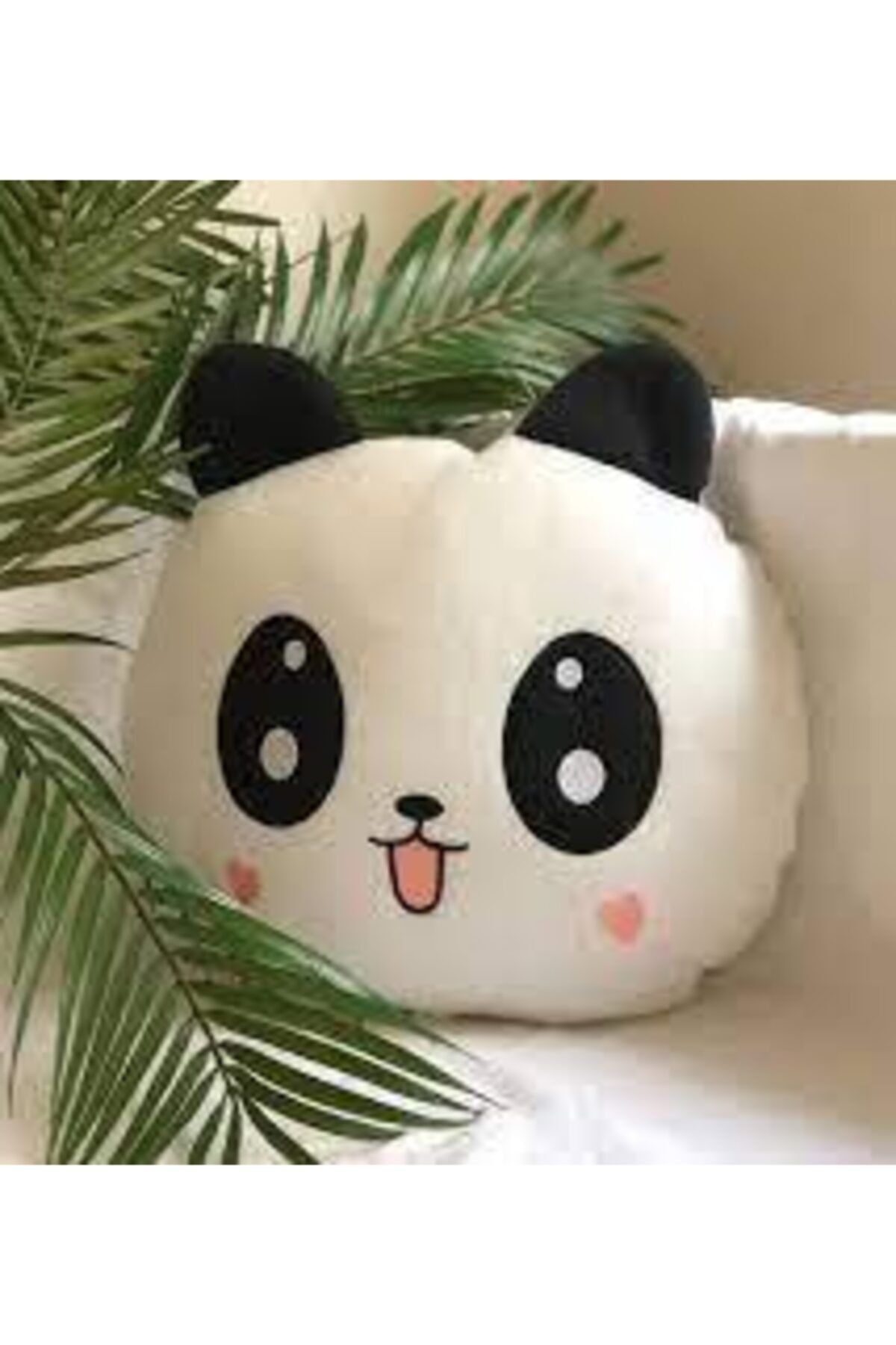Gülce Design Panda Figürlü Kalp Yanaklı Sevimli Dekoratif Peluş Yastık