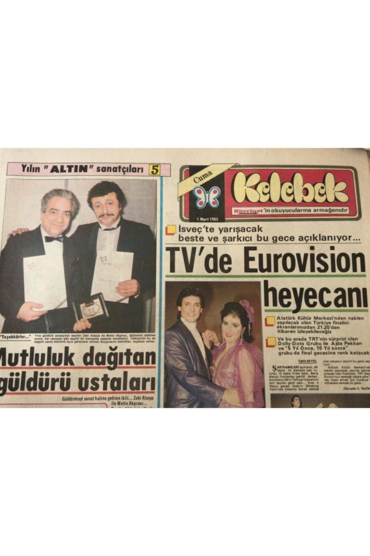 Gökçe Koleksiyon Hürriyet Gazetesi 1 Mart 1985-marsilya' Nın En Ünlü Gangsterinin Kızı Gz45557
