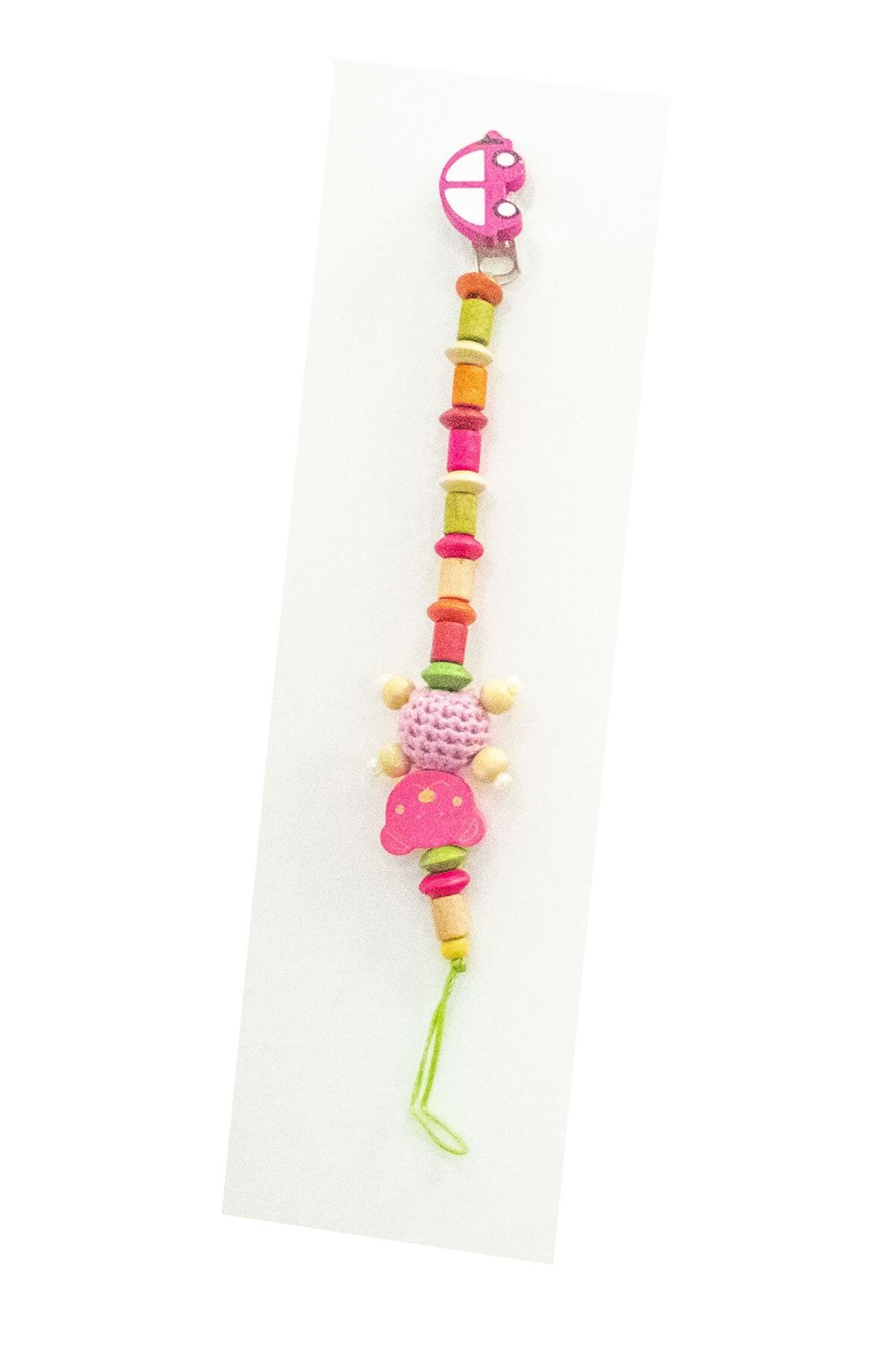 El Bebek Pembe Figürlü Model-3 Amigurumi Bebek Emzik Askısı Eb81282