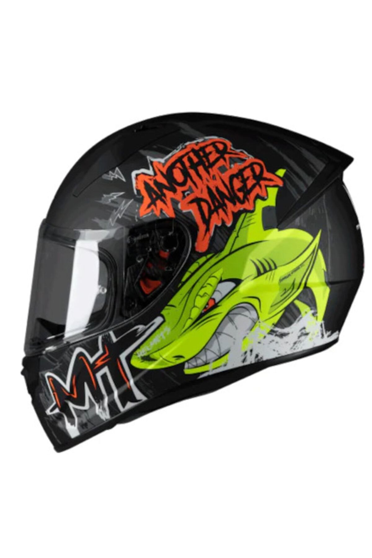 MT Kask Stinger Danger Neron Mat Renkli Vizörlü Smoke
